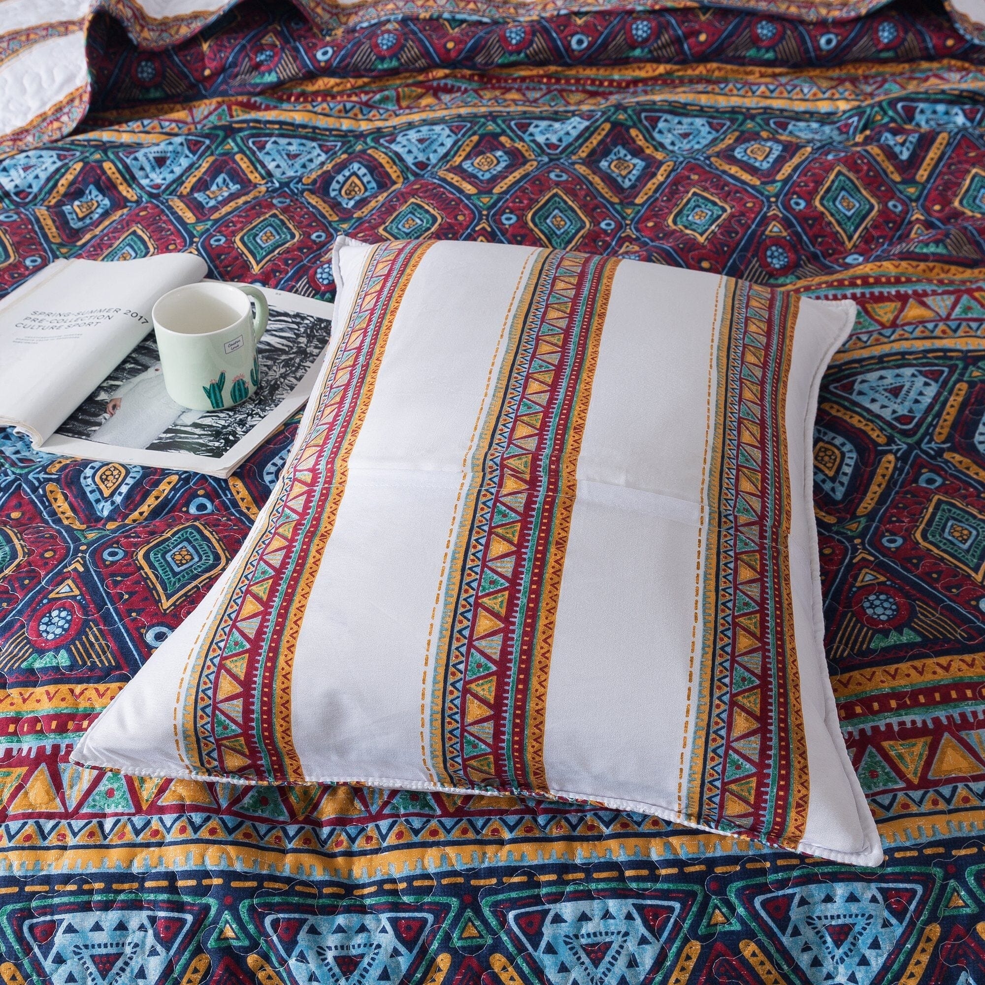  DaDa Bedding Collection DaDa Bedding Southwestern Aztec Bohemian Desert Tribal Quilted Bedspread Set (KSX-002) by DaDa Bedding Collection - Twin - Bonton