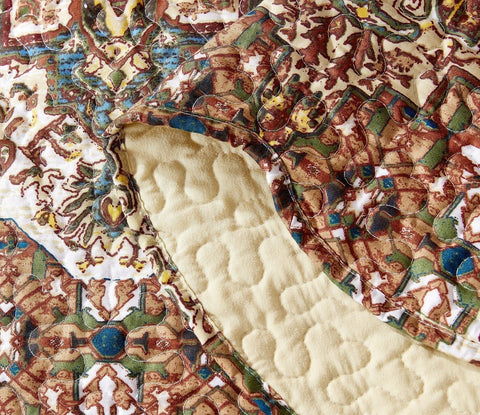 DaDa Bedding Rustic Earthy Cross Motif Folk Ogee Moroccan Scalloped Quilted Bedspread Set (JHW-944) by DaDa Bedding Collection