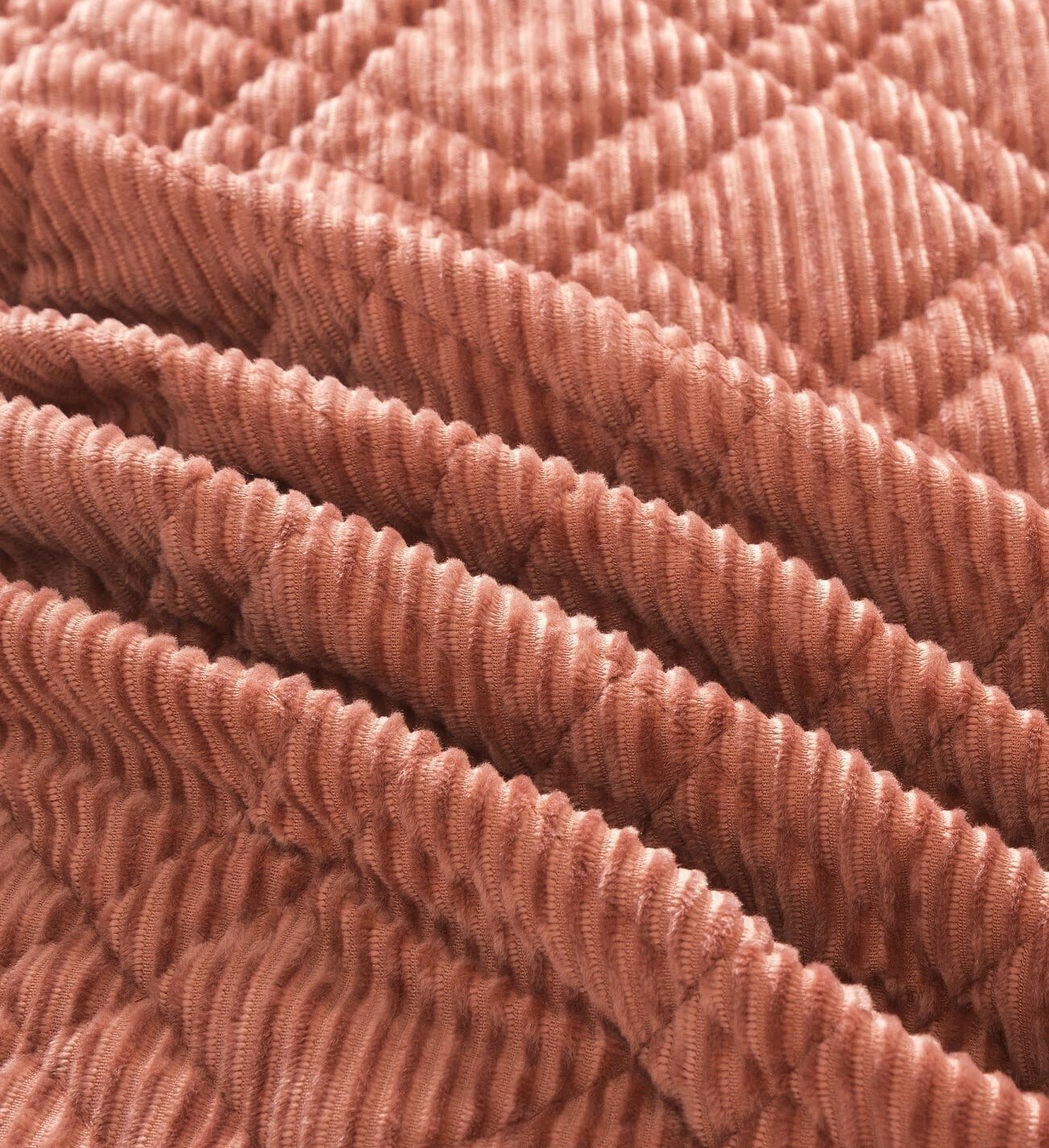  DaDa Bedding Collection DaDalogy Bedding Terracotta Coral Brick Orange Soft Velour Corduroy Bedspread Set (JHW952) by DaDa Bedding Collection - Queen - Bonton