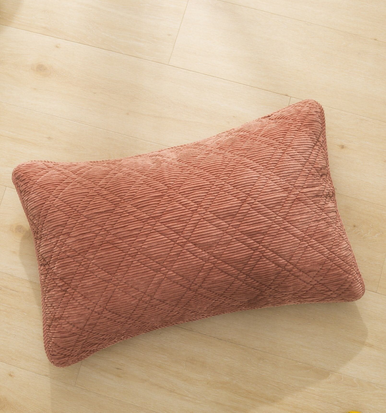  DaDa Bedding Collection DaDalogy Bedding Terracotta Coral Brick Orange Soft Velour Corduroy Bedspread Set (JHW952) by DaDa Bedding Collection - Queen - Bonton