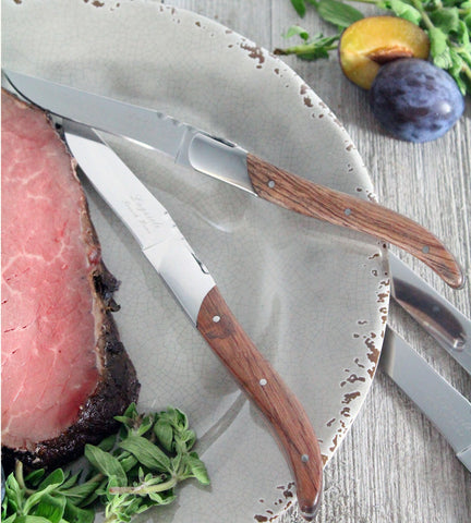 Set of 4 Laguiole Connoisseur Rosewood Steak Knives
