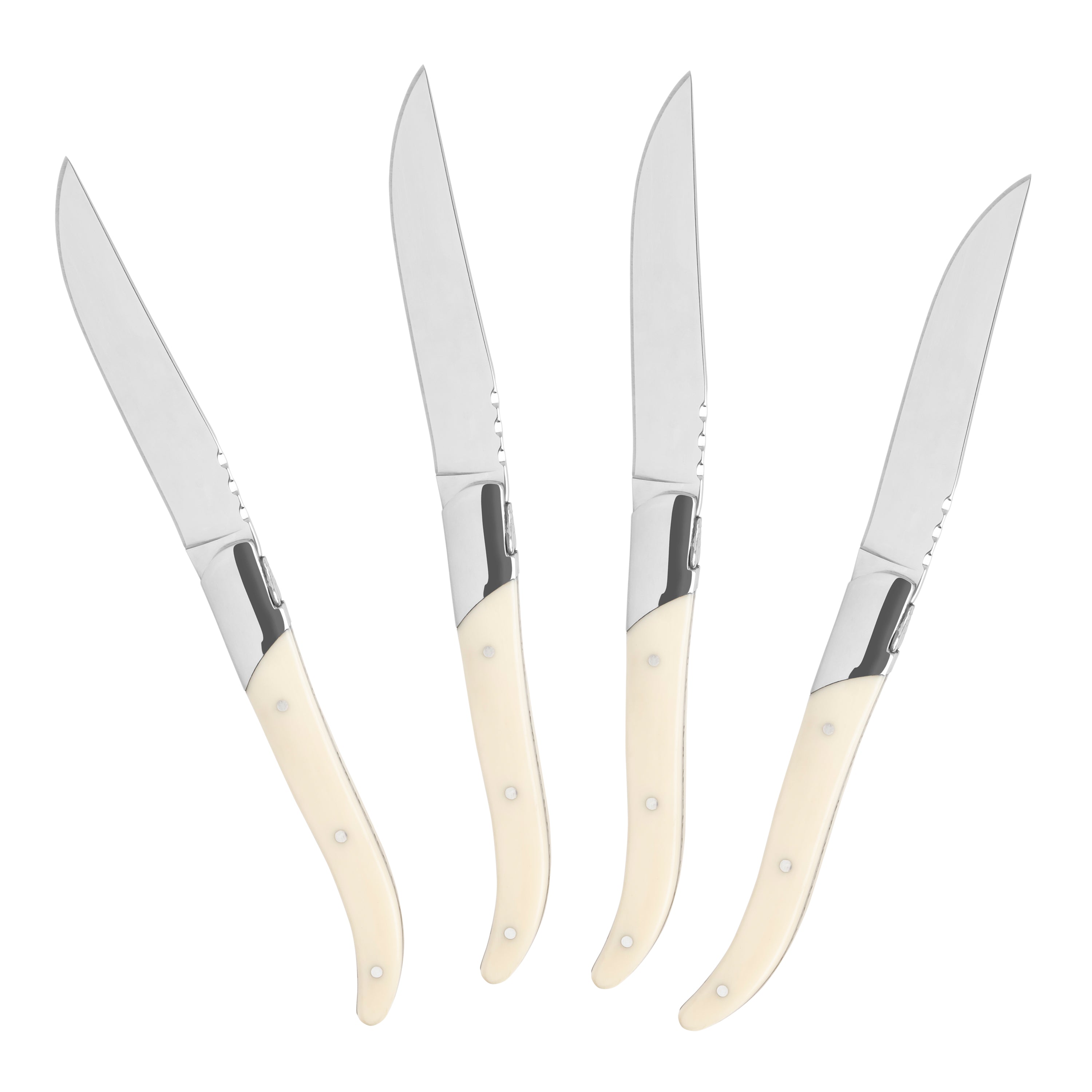  French Home Laguiole Set of 4 Connoisseur Steak Knives With Faux Ivory Handles - Default Title - Bonton