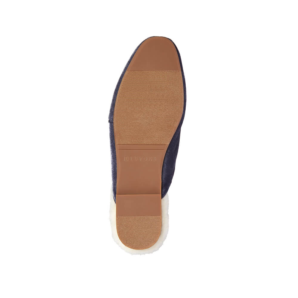  Luvons Devon Luxe Memory Foam Slippers - Slate Blue - Bonton