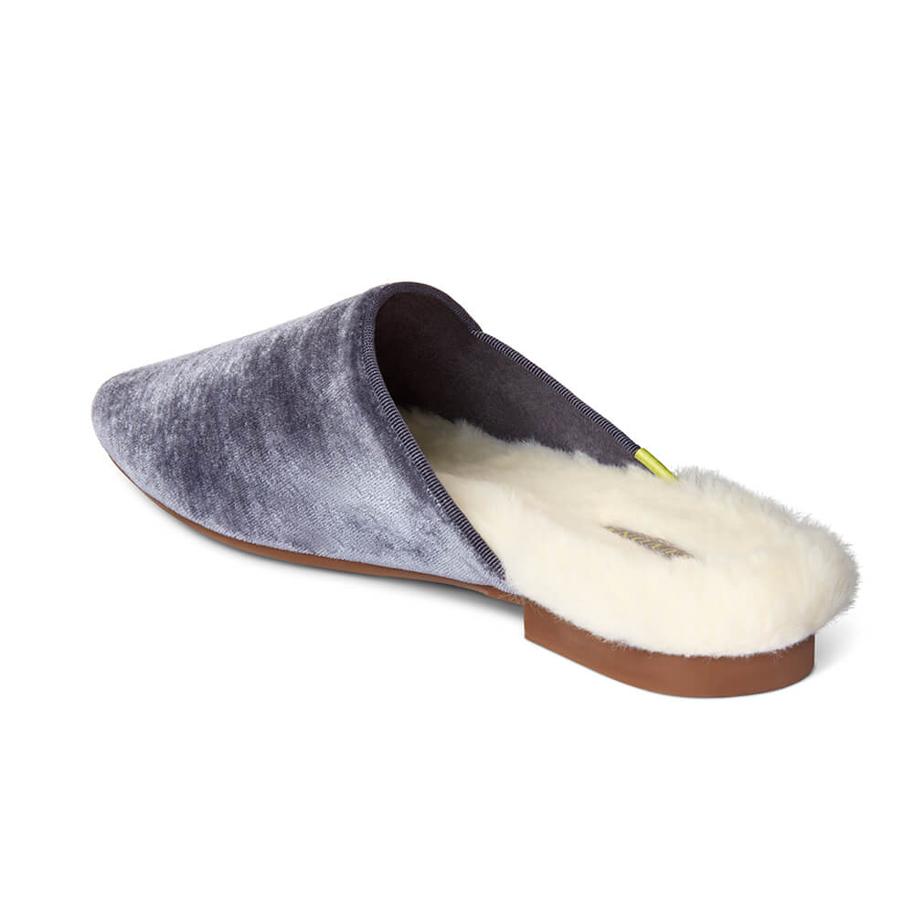  Luvons Devon Luxe Memory Foam Slippers - Slate Blue - Bonton