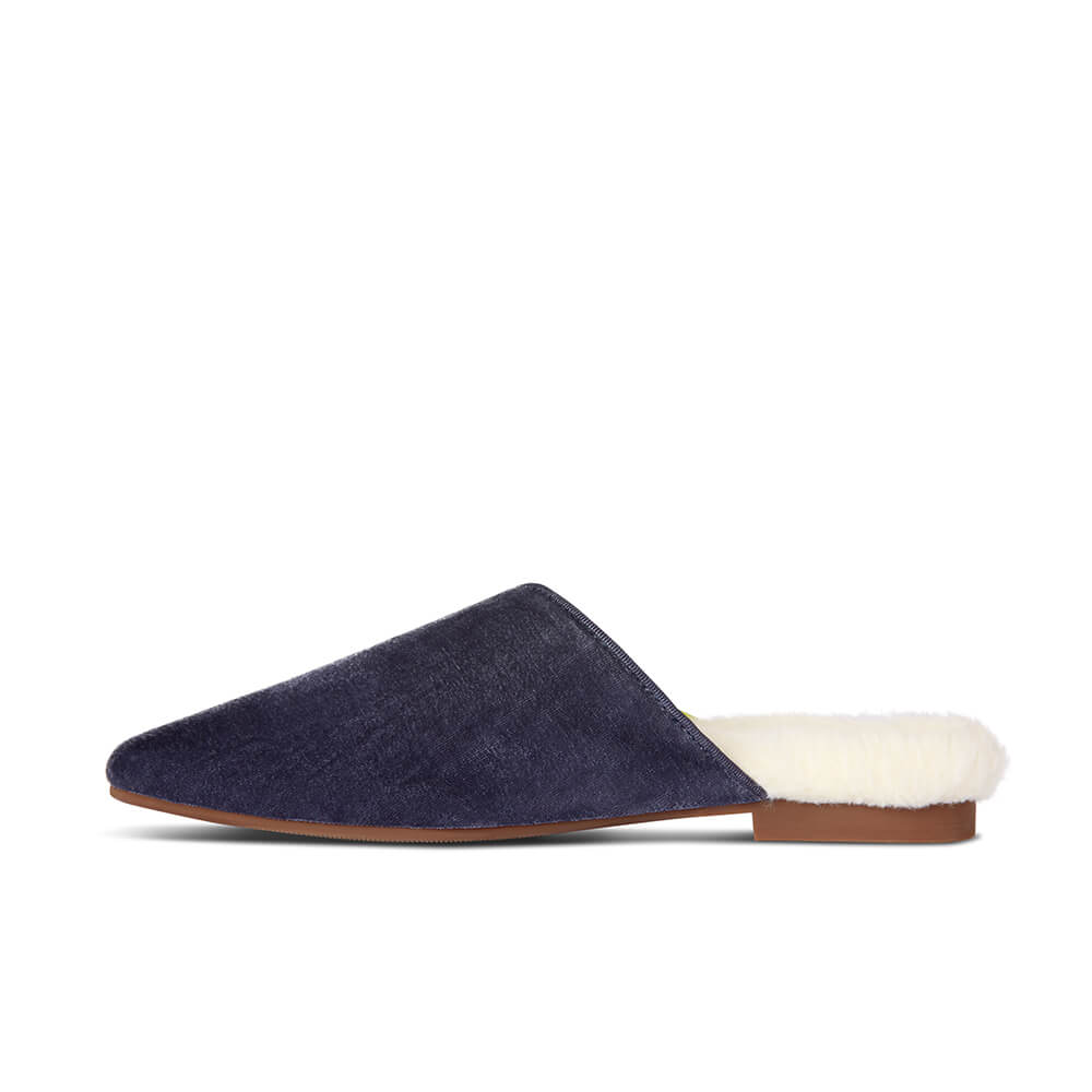  Luvons Devon Luxe Memory Foam Slippers - Slate Blue - Bonton