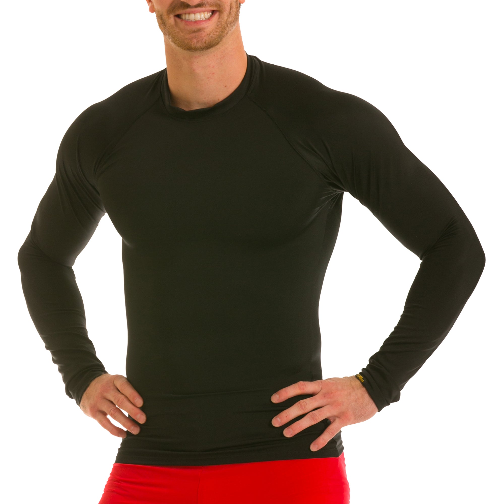  InstantFigure Insta Slim Activewear Compression Raglan Long Sleeve MA2010 - Black - Bonton