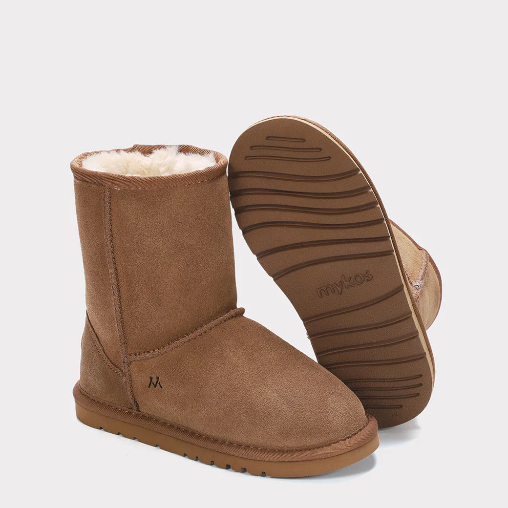  Mykos Kora Youth Slip-on Boot - Slate Blue/Chestnut - Bonton