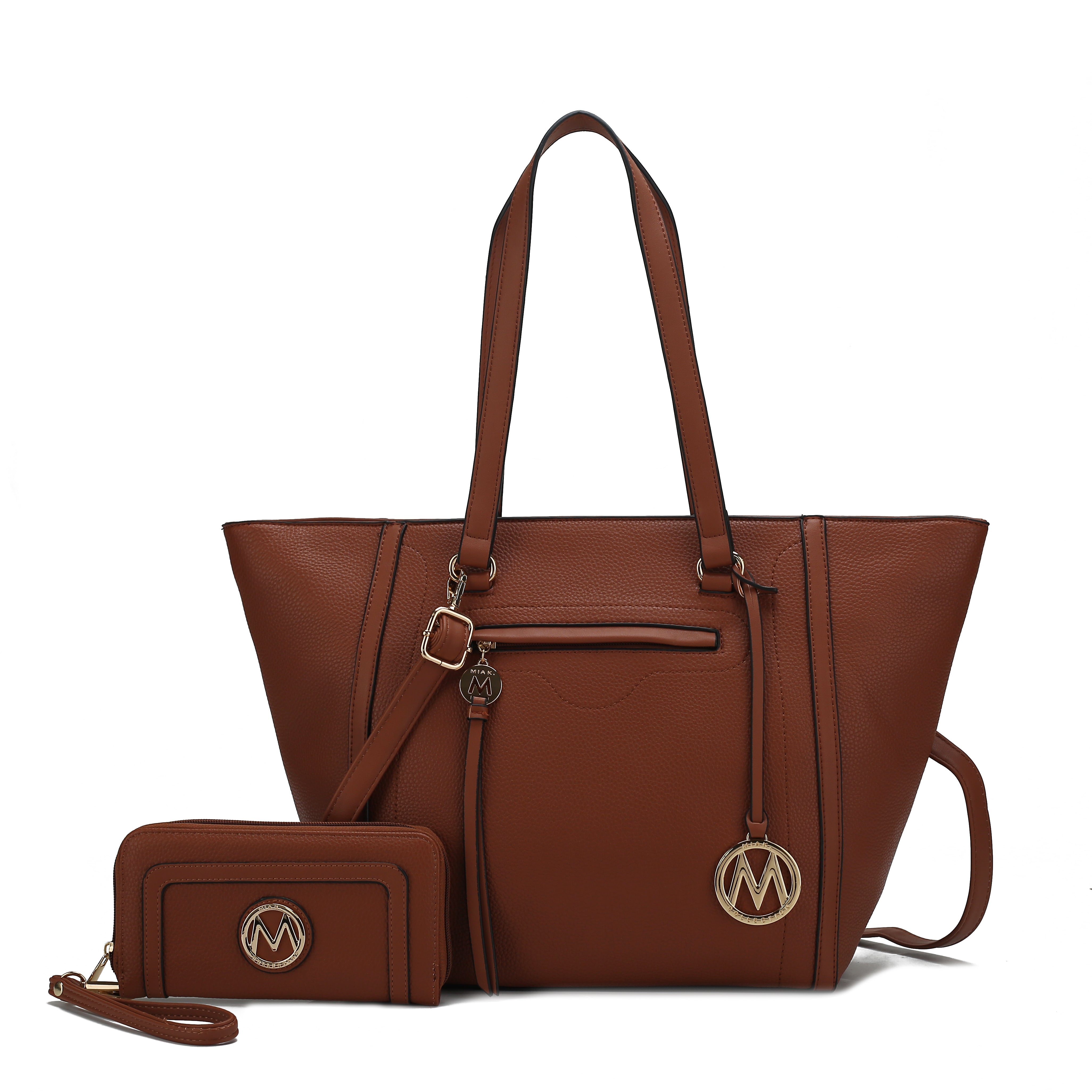  MKF Collection Alexandra Tote Bag and Wallet Set - Taupe - Bonton