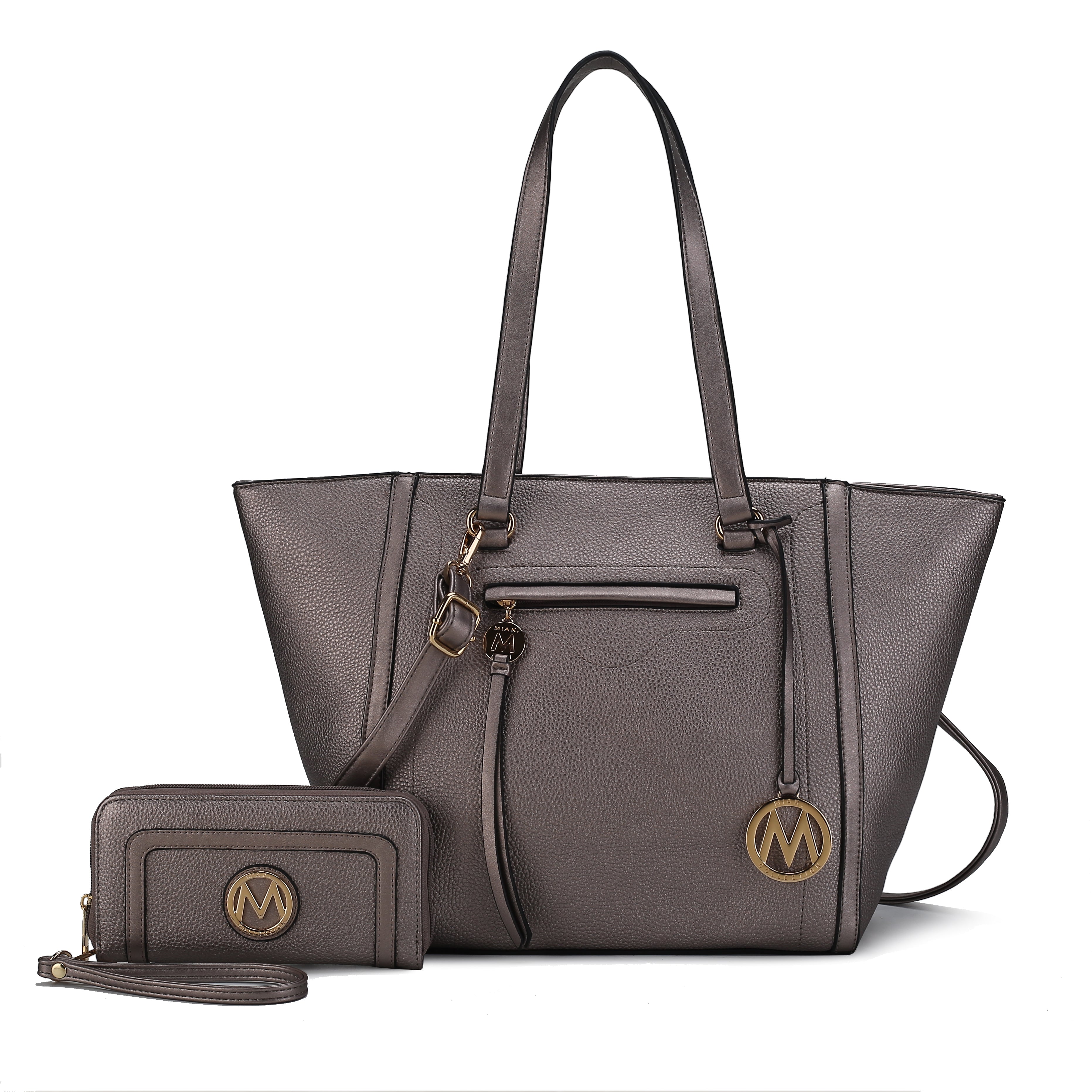  MKF Collection Alexandra Tote Bag and Wallet Set - Taupe - Bonton