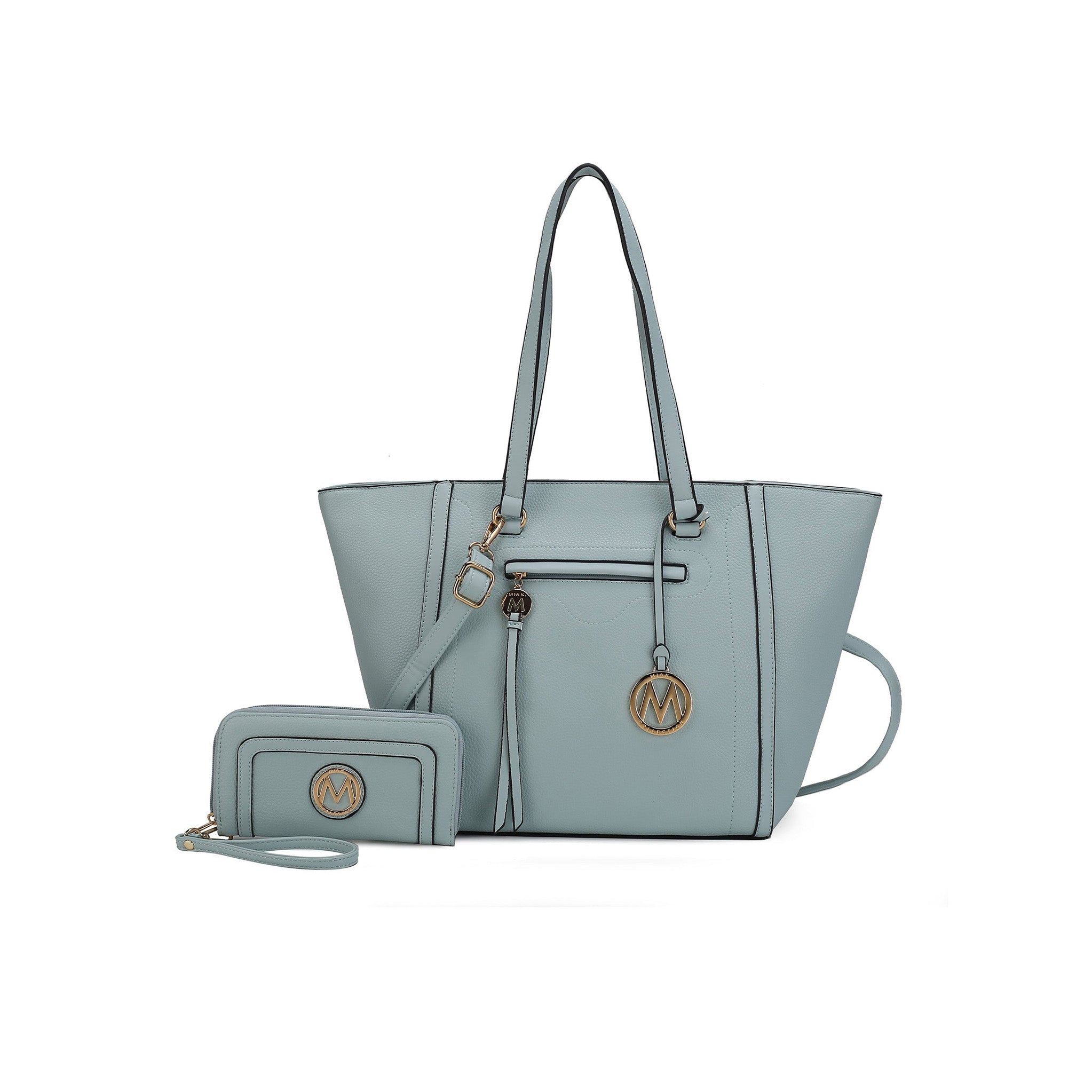 MKF Collection Alexandra Tote Bag and Wallet Set - Light Blue - Bonton