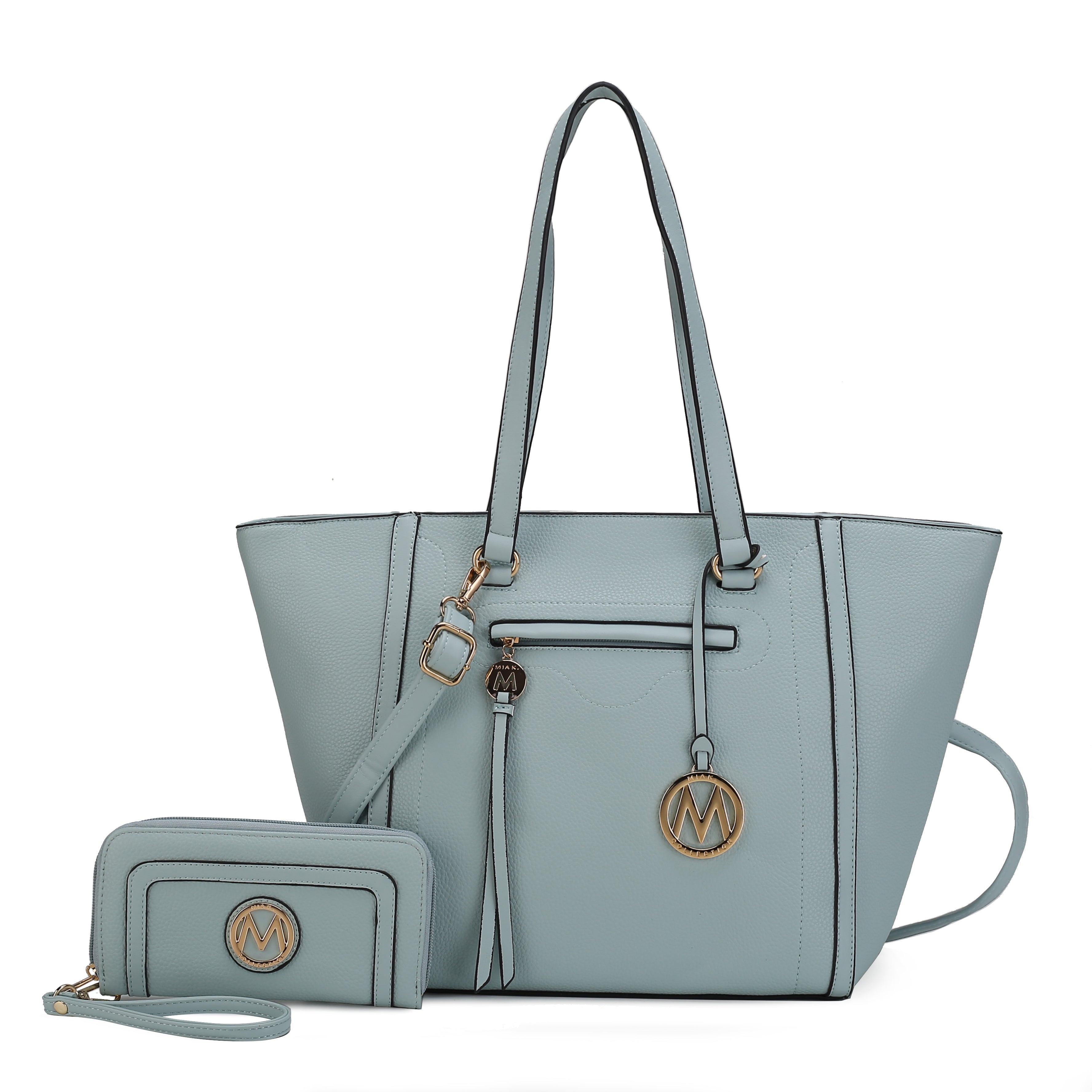  MKF Collection Alexandra Tote Bag and Wallet Set - Taupe - Bonton
