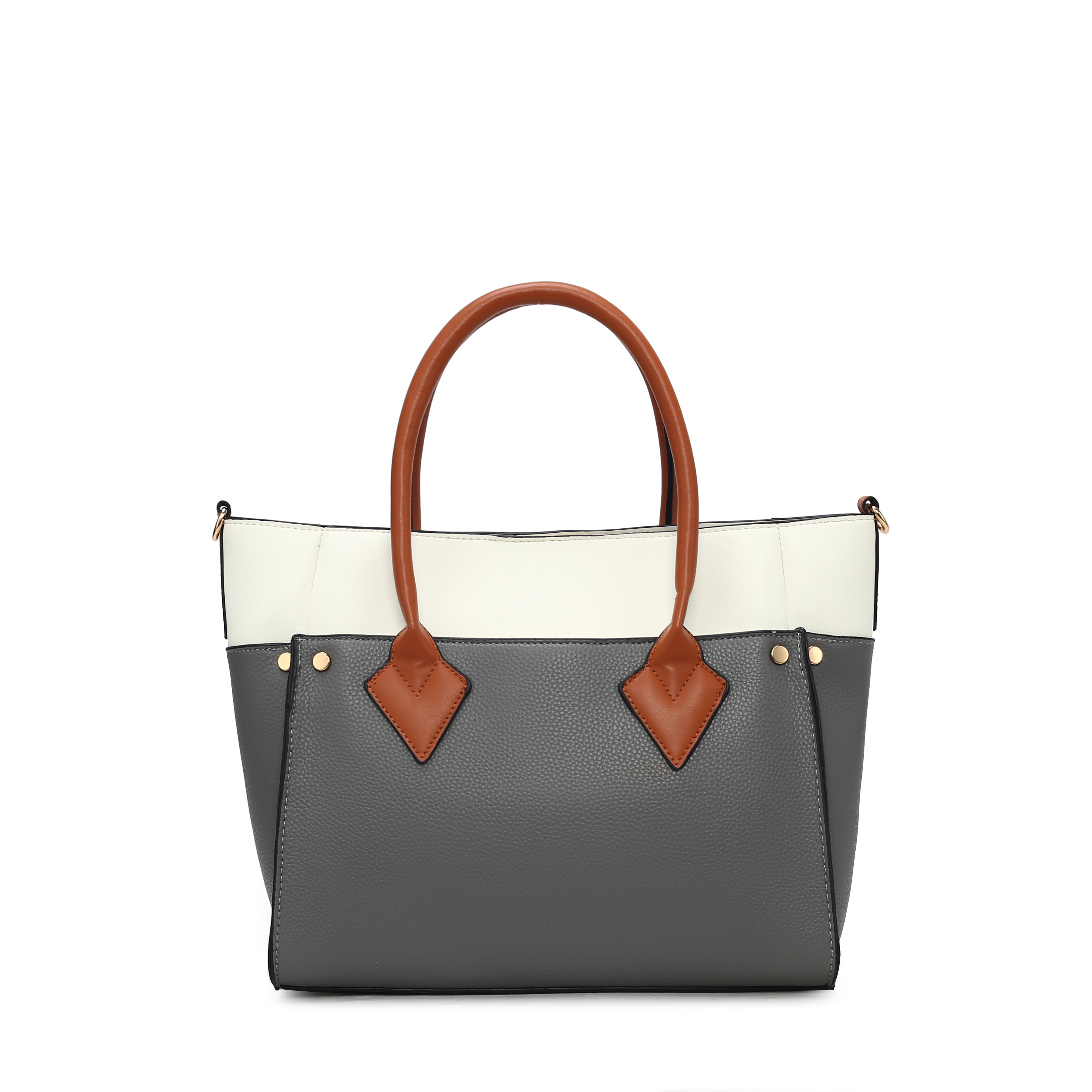  MKF Collection Brynlee Color-Block Tote Bag and Wallet Set - Gray - Bonton