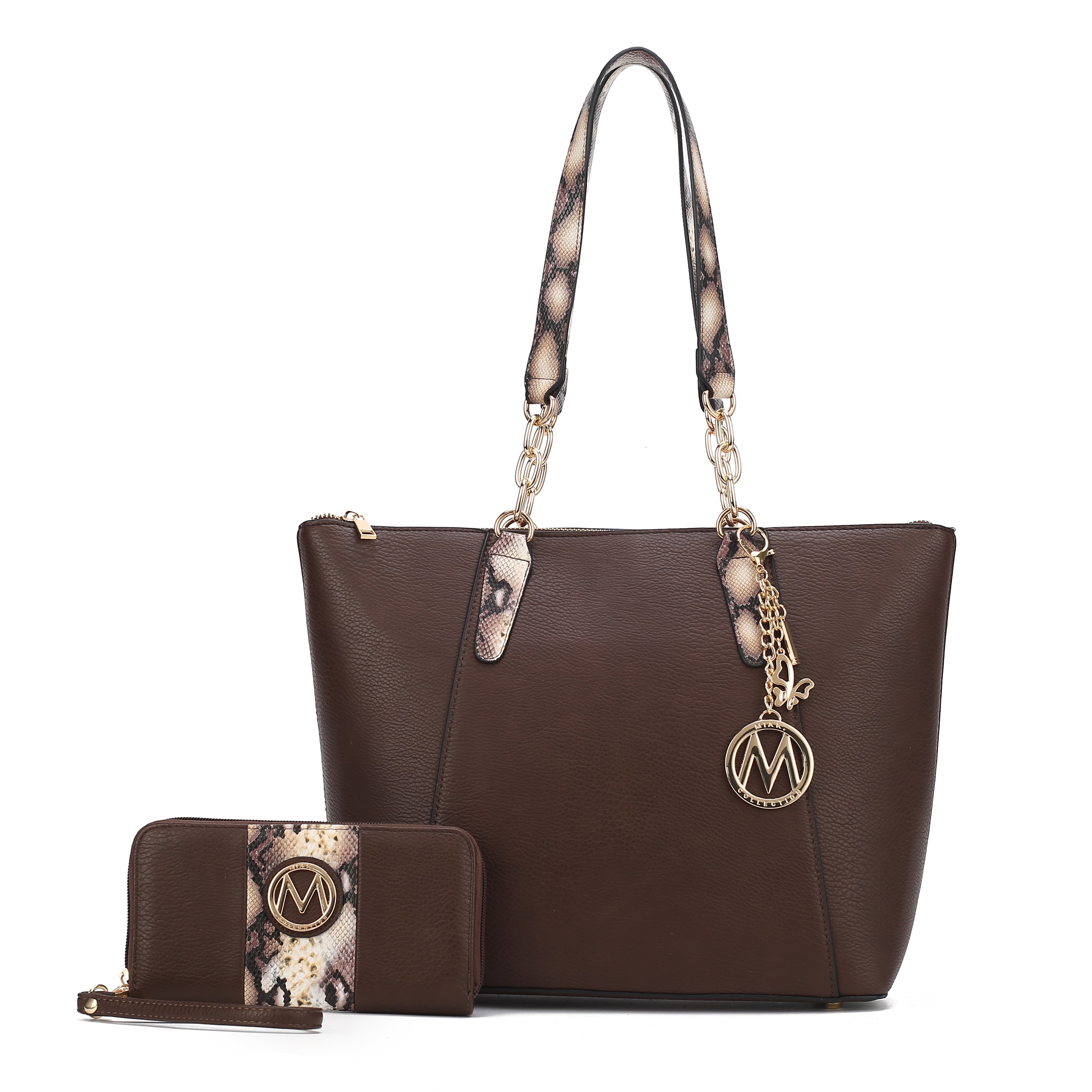  MKF Collection Ximena Tote Bag and Wallet Set - Brown - Bonton