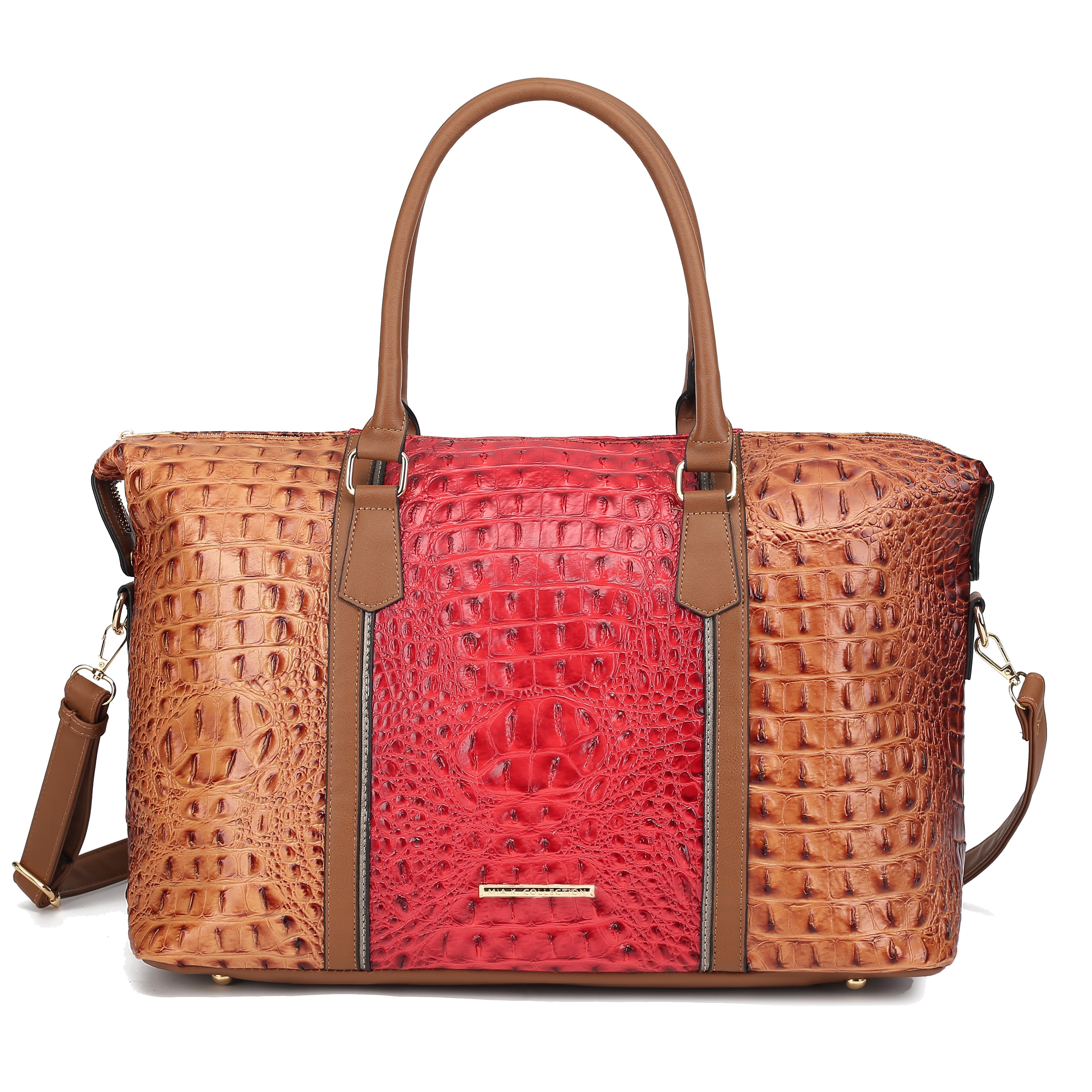  MKF Collection Raven Croc Embossed Duffel Bag - Black - Bonton