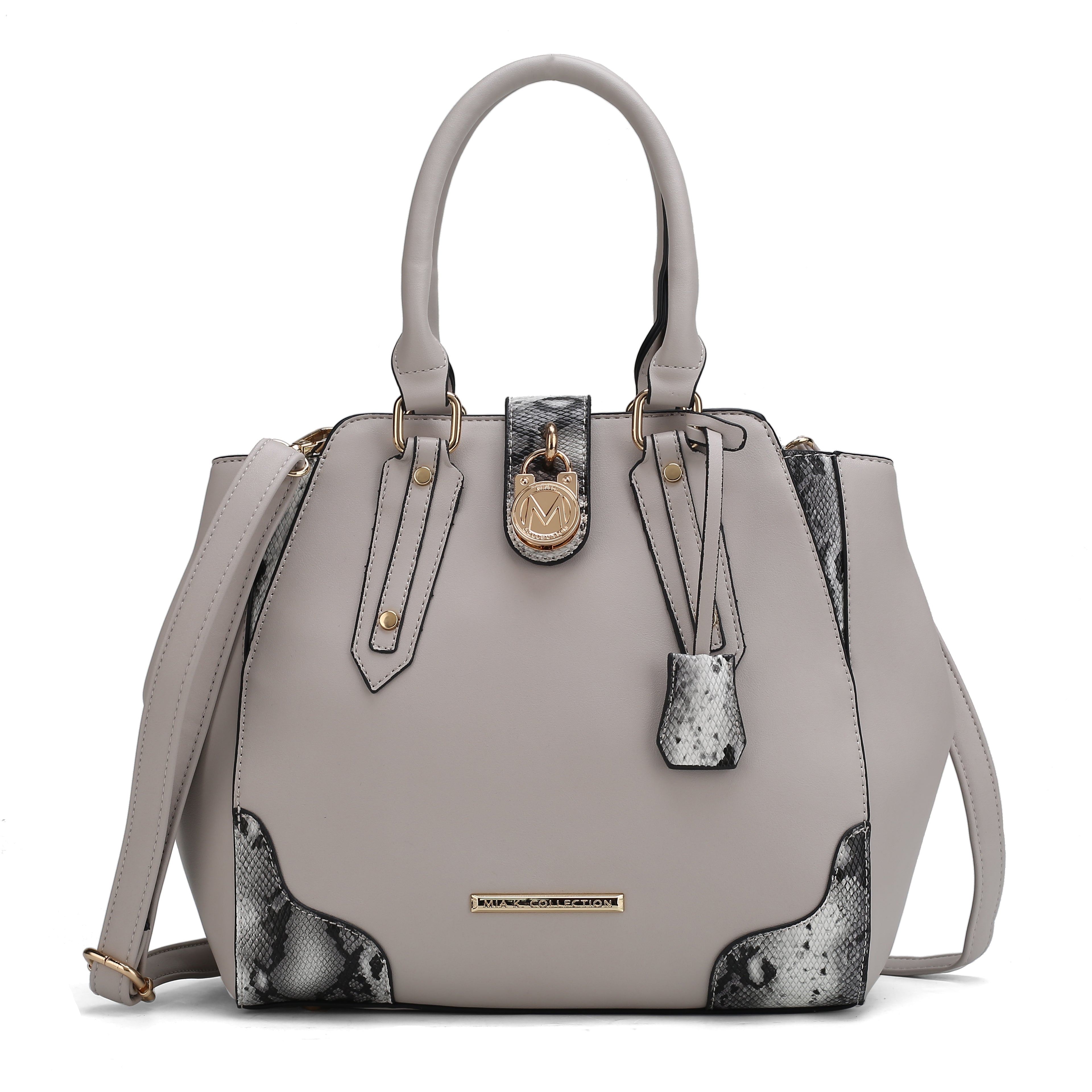 MKF Collection Lorena Embossed Shoulder Bag - Beige - Bonton