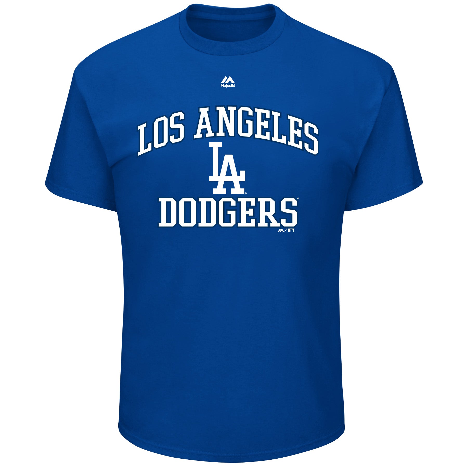  Majestic Mens Big And Tall Team Logo Short Sleeve Tee Shirt - Los Angeles Dodgers - Royal - Bonton
