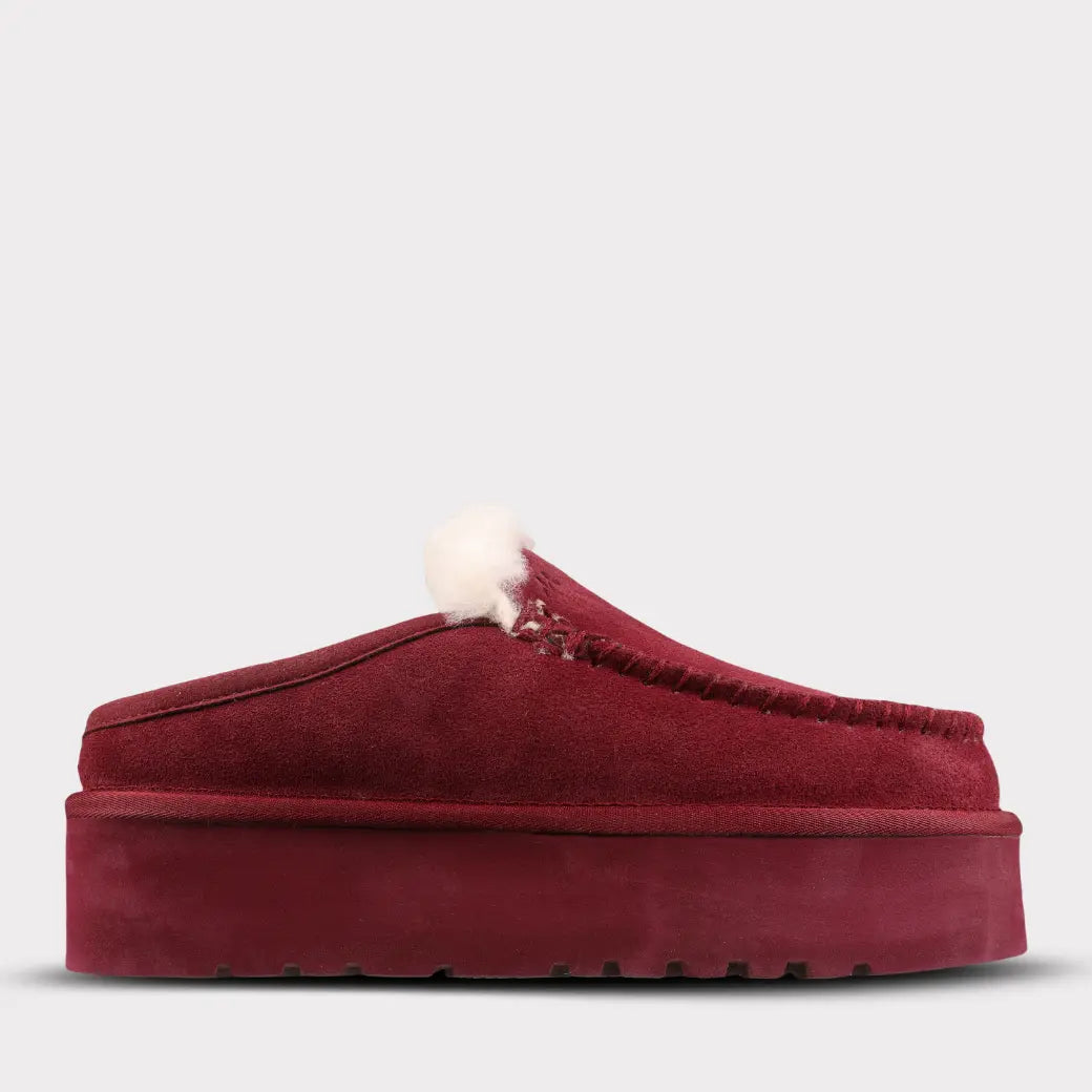  Mykos Cassie Women's Slip-on Platform Slipper - Wine - Bonton
