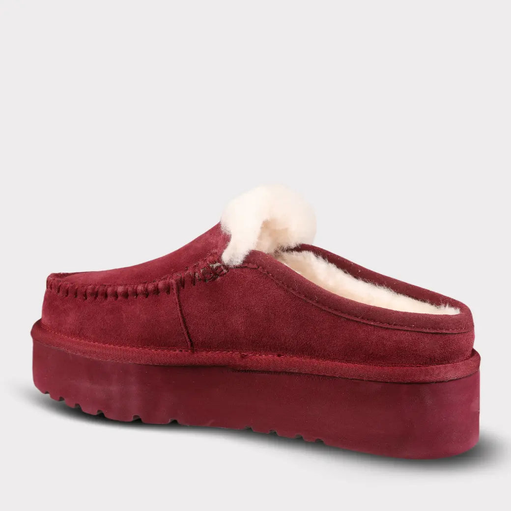  Mykos Cassie Women's Slip-on Platform Slipper - Wine - Bonton
