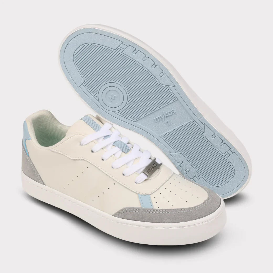  Mykos Diana Women's Lace-Up Sneaker - Light Grey/Light Blue - Bonton