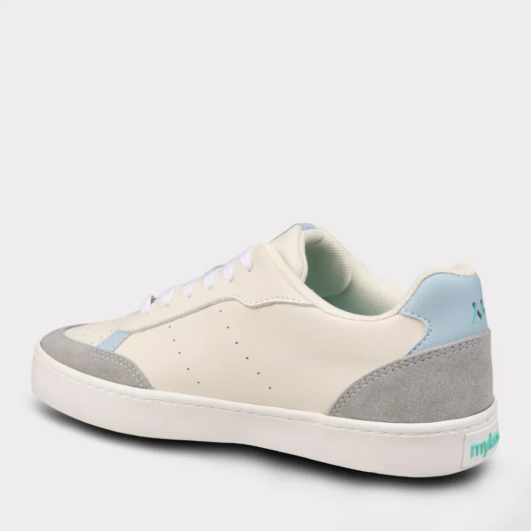  Mykos Diana Women's Lace-Up Sneaker - Light Grey/Light Blue - Bonton