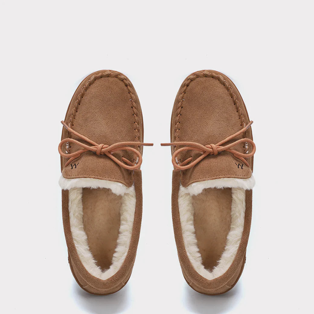  Mykos Lana Wide Women's Slip-on Moccasin - Chestnut - Bonton