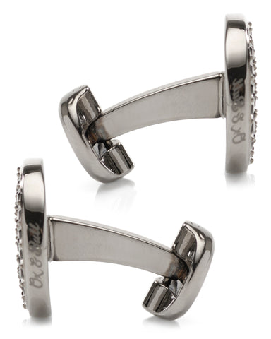 Crystal Button Pave Cufflinks
