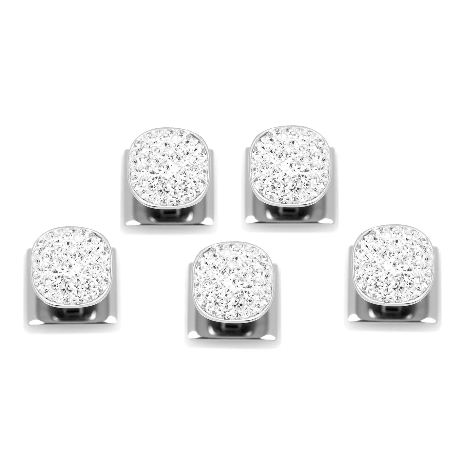  Cufflinks White Pave Crystal 5-Studs - Default Title - Bonton