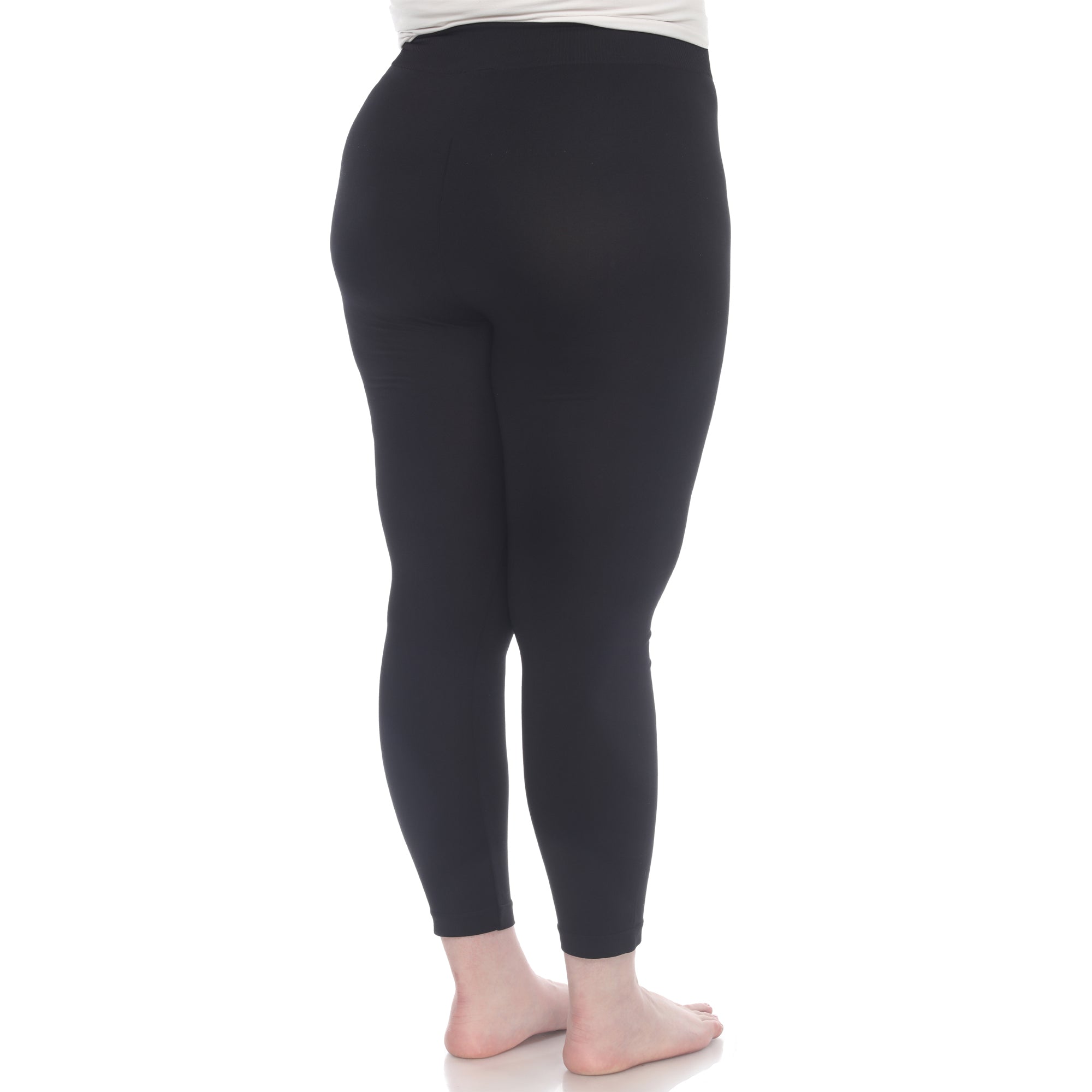  White Mark Women's Plus Size Super-Stretch Solid Leggings - one size - Bonton