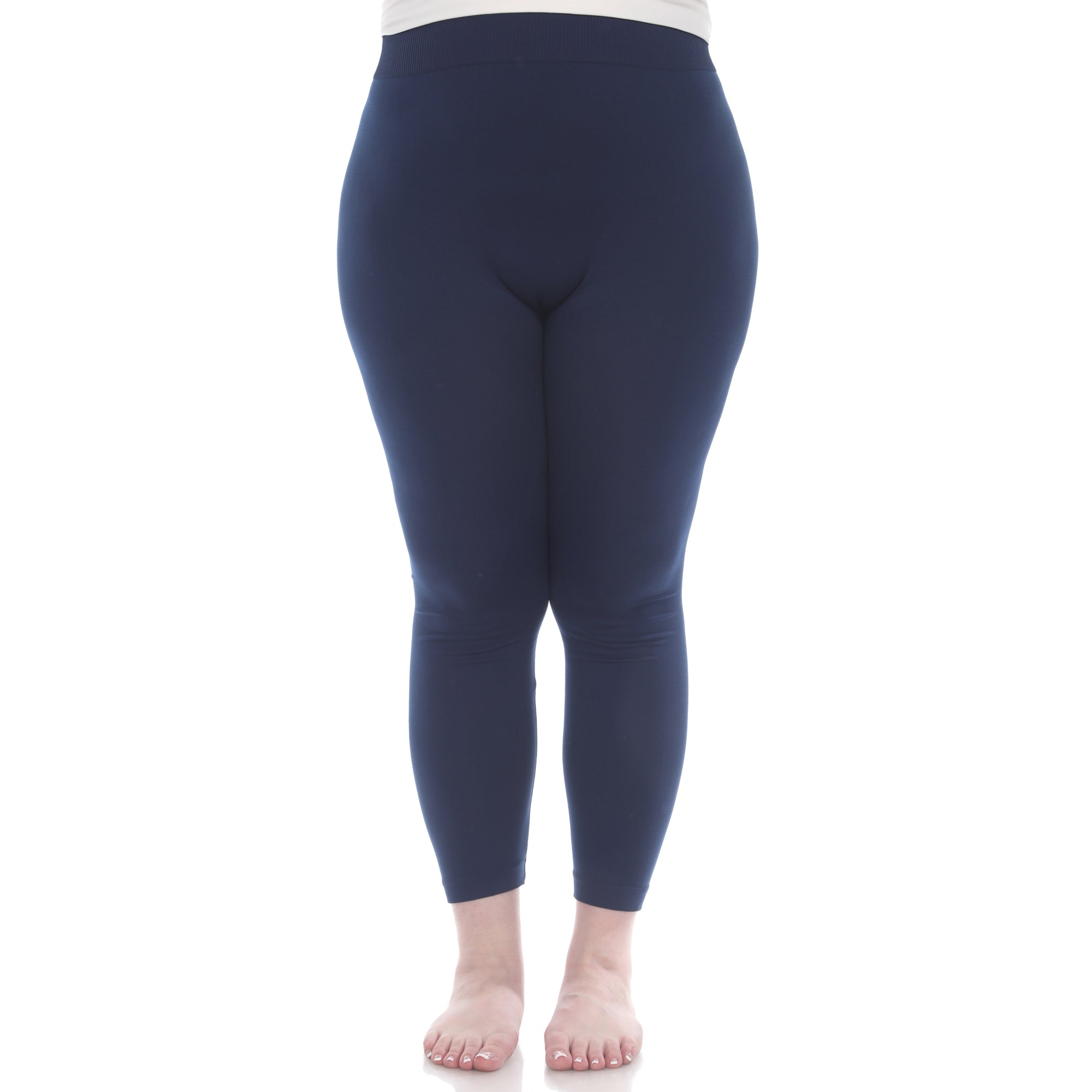  White Mark Women's Plus Size Super-Stretch Solid Leggings - one size - Bonton