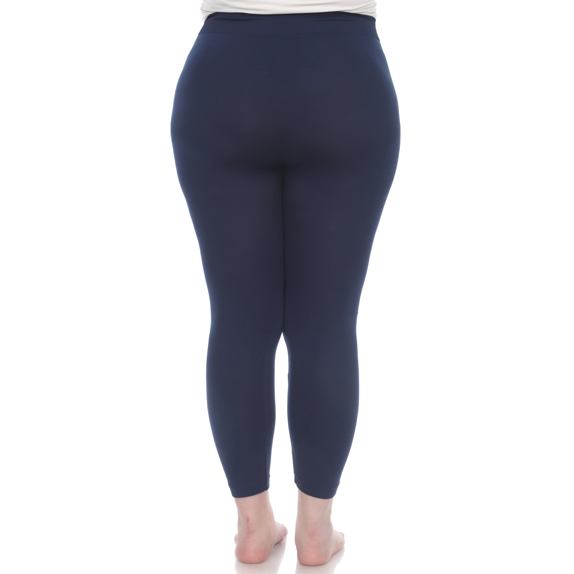  White Mark Women's Plus Size Super-Stretch Solid Leggings - one size - Bonton