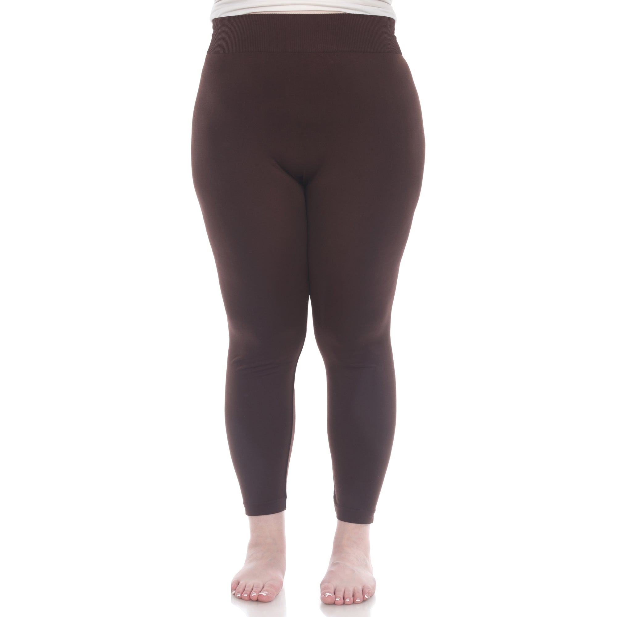  White Mark Women's Plus Size Super-Stretch Solid Leggings - one size - Bonton