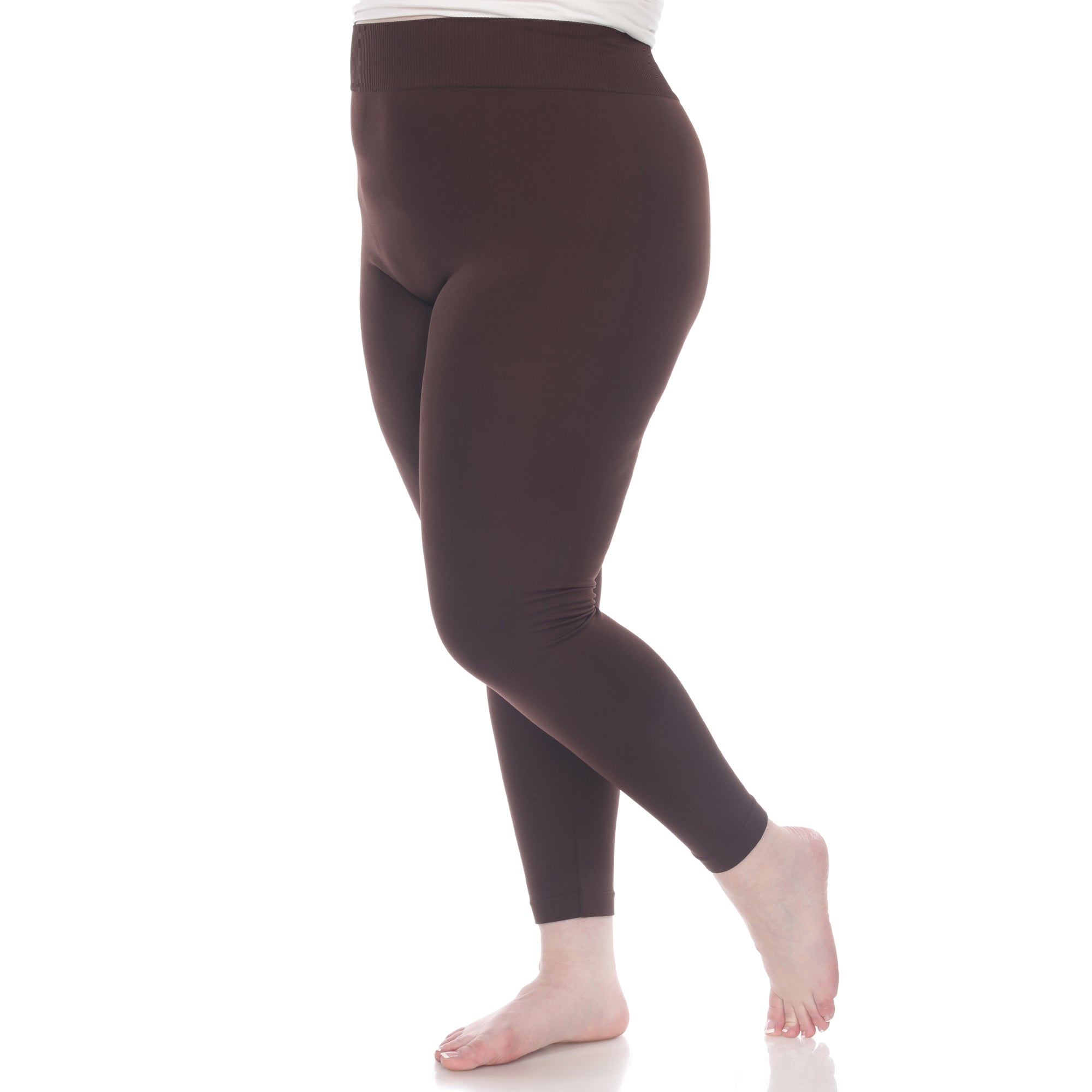  White Mark Women's Plus Size Super-Stretch Solid Leggings - one size - Bonton