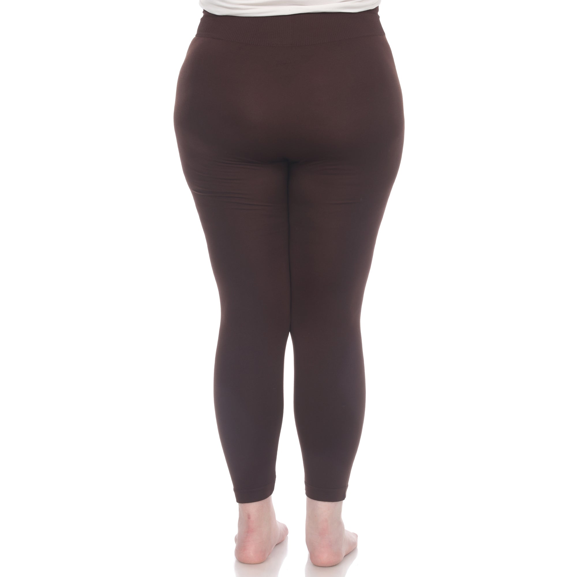  White Mark Women's Plus Size Super-Stretch Solid Leggings - one size - Bonton
