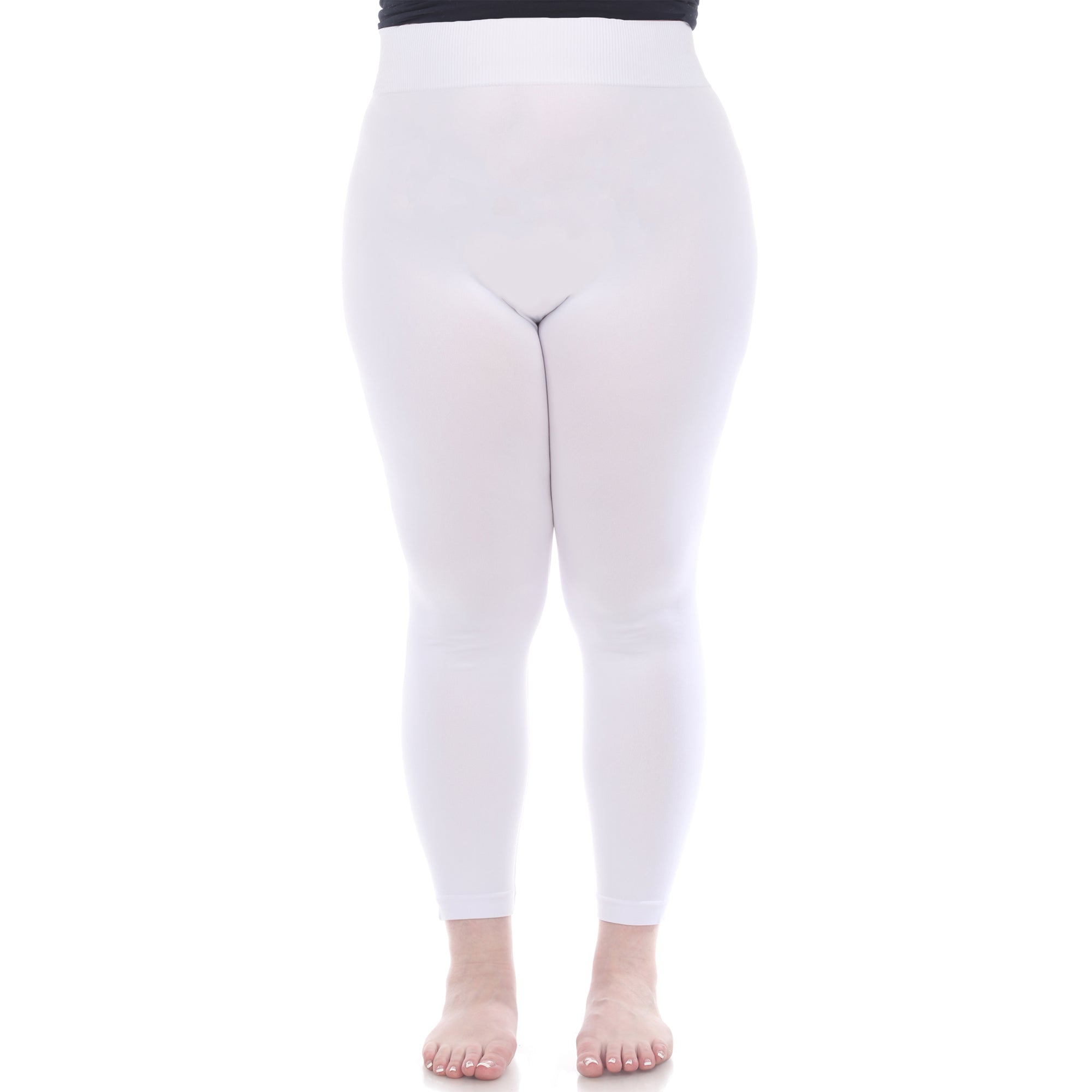  White Mark Women's Plus Size Super-Stretch Solid Leggings - one size - Bonton