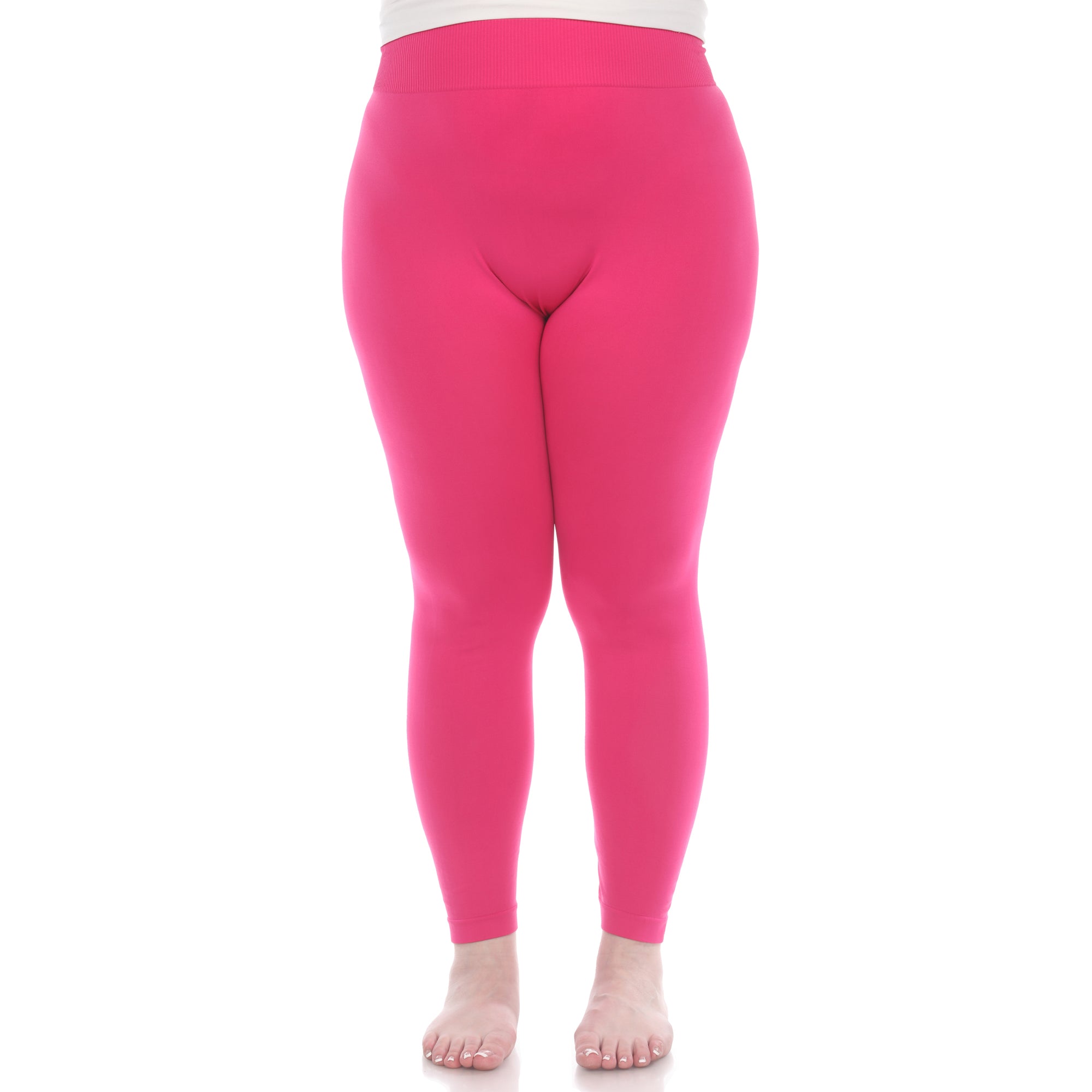  White Mark Women's Plus Size Super-Stretch Solid Leggings - one size - Bonton