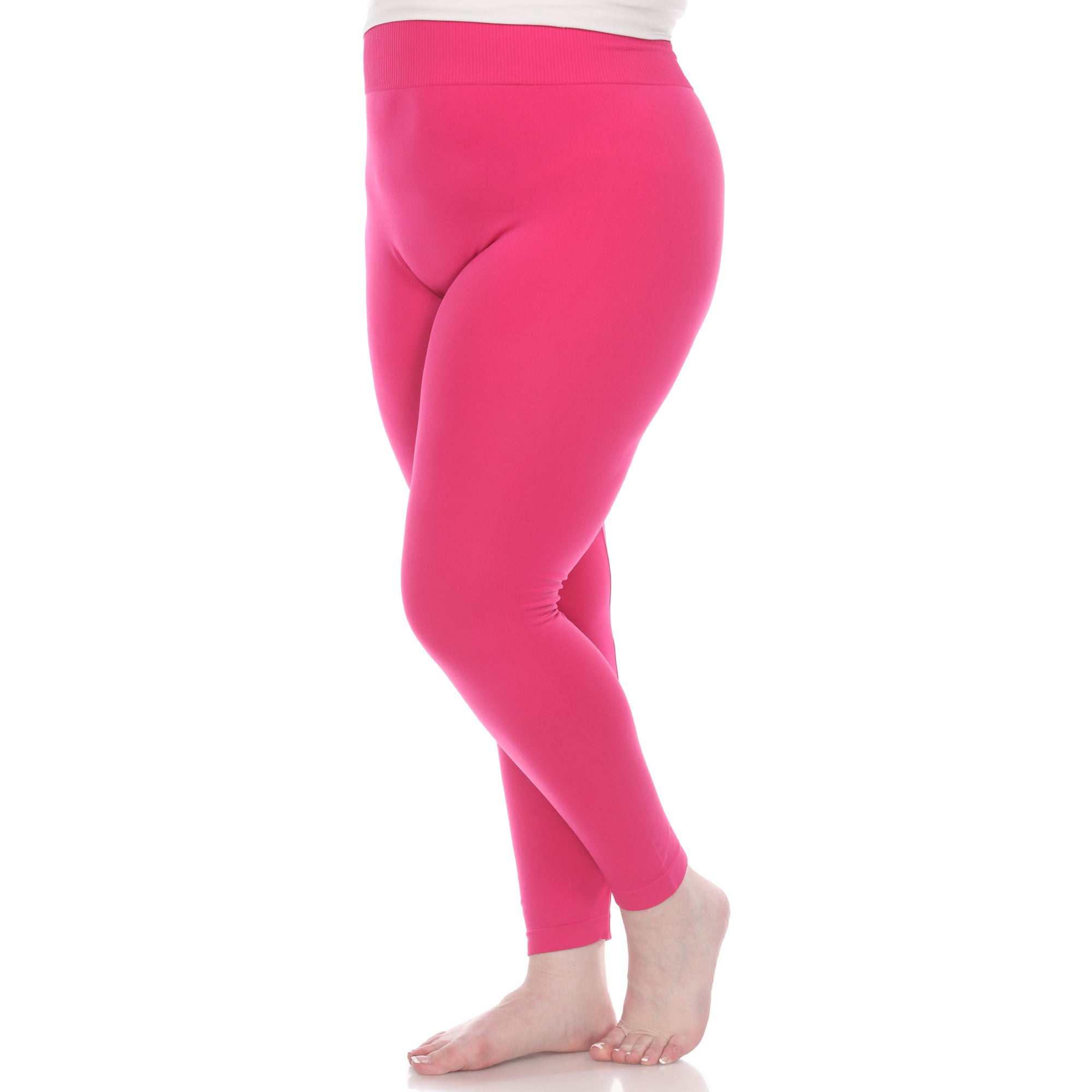  White Mark Women's Plus Size Super-Stretch Solid Leggings - one size - Bonton