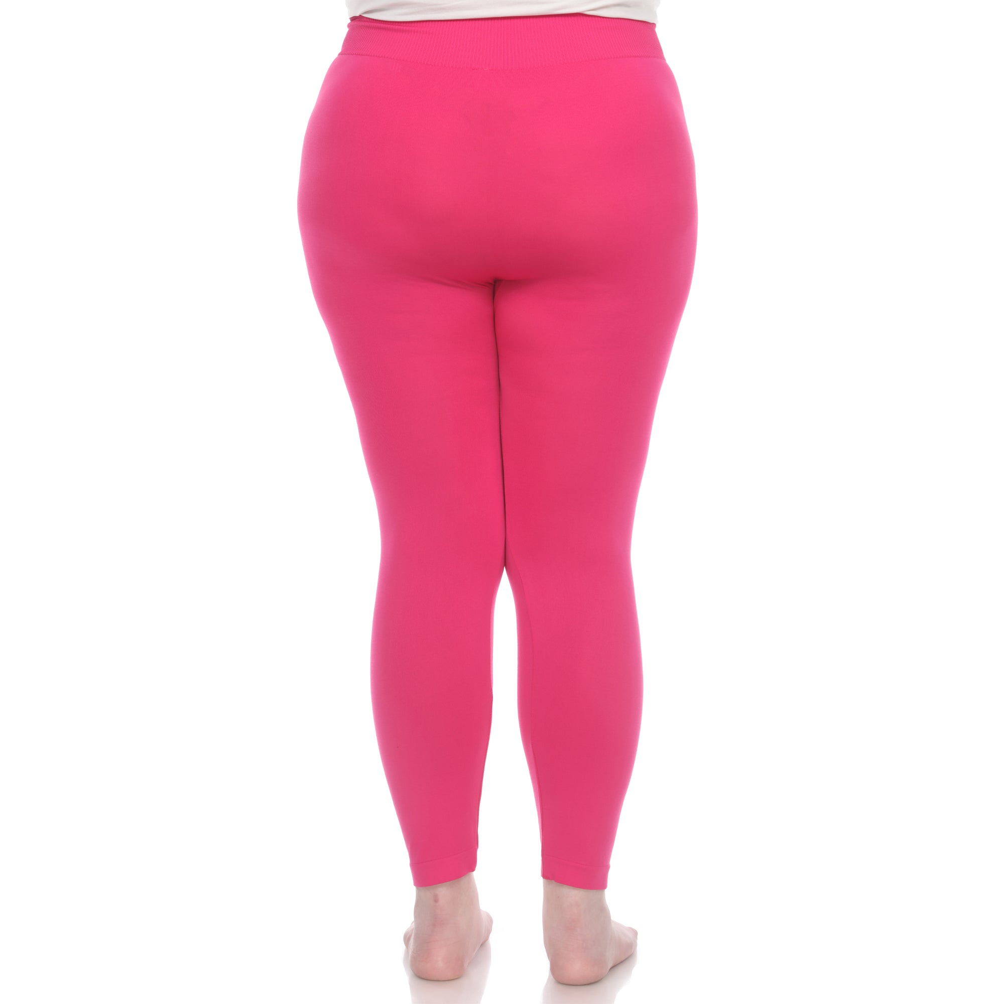 White Mark Women's Plus Size Super-Stretch Solid Leggings - one size - Bonton