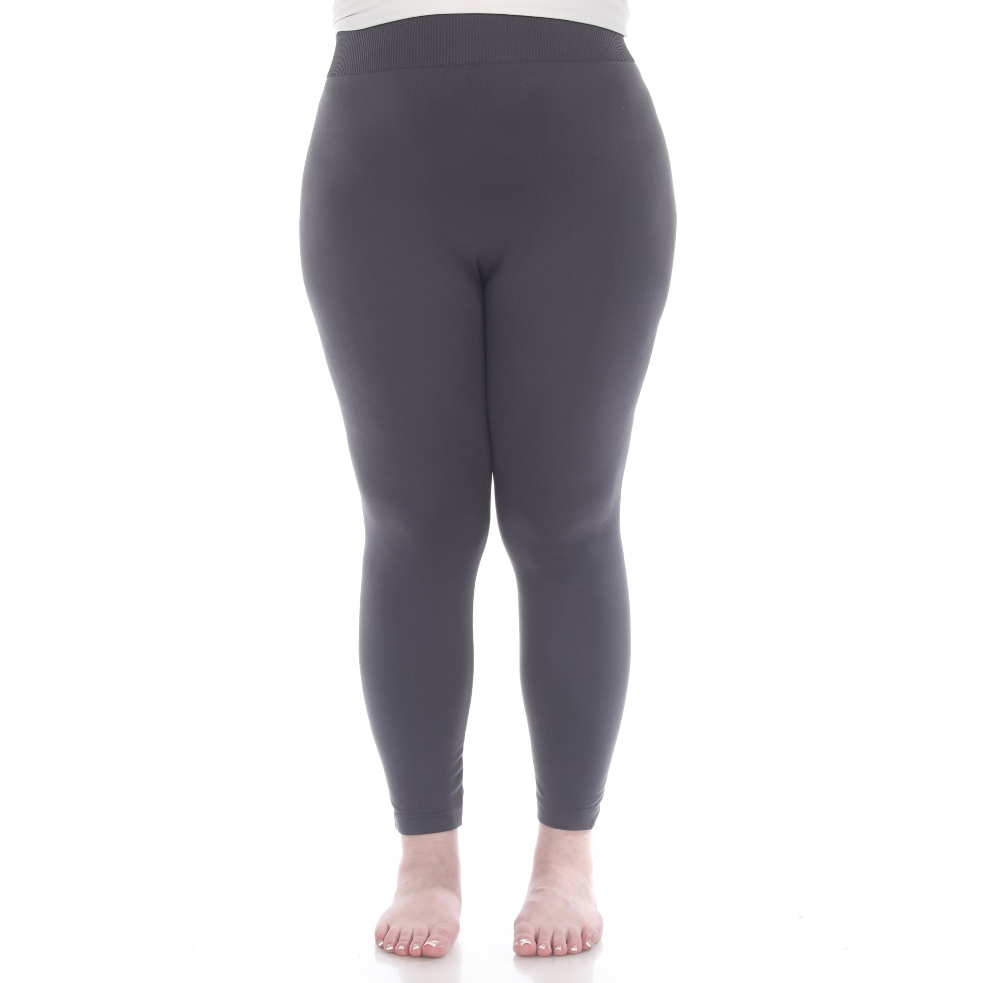  White Mark Women's Plus Size Super-Stretch Solid Leggings - one size - Bonton