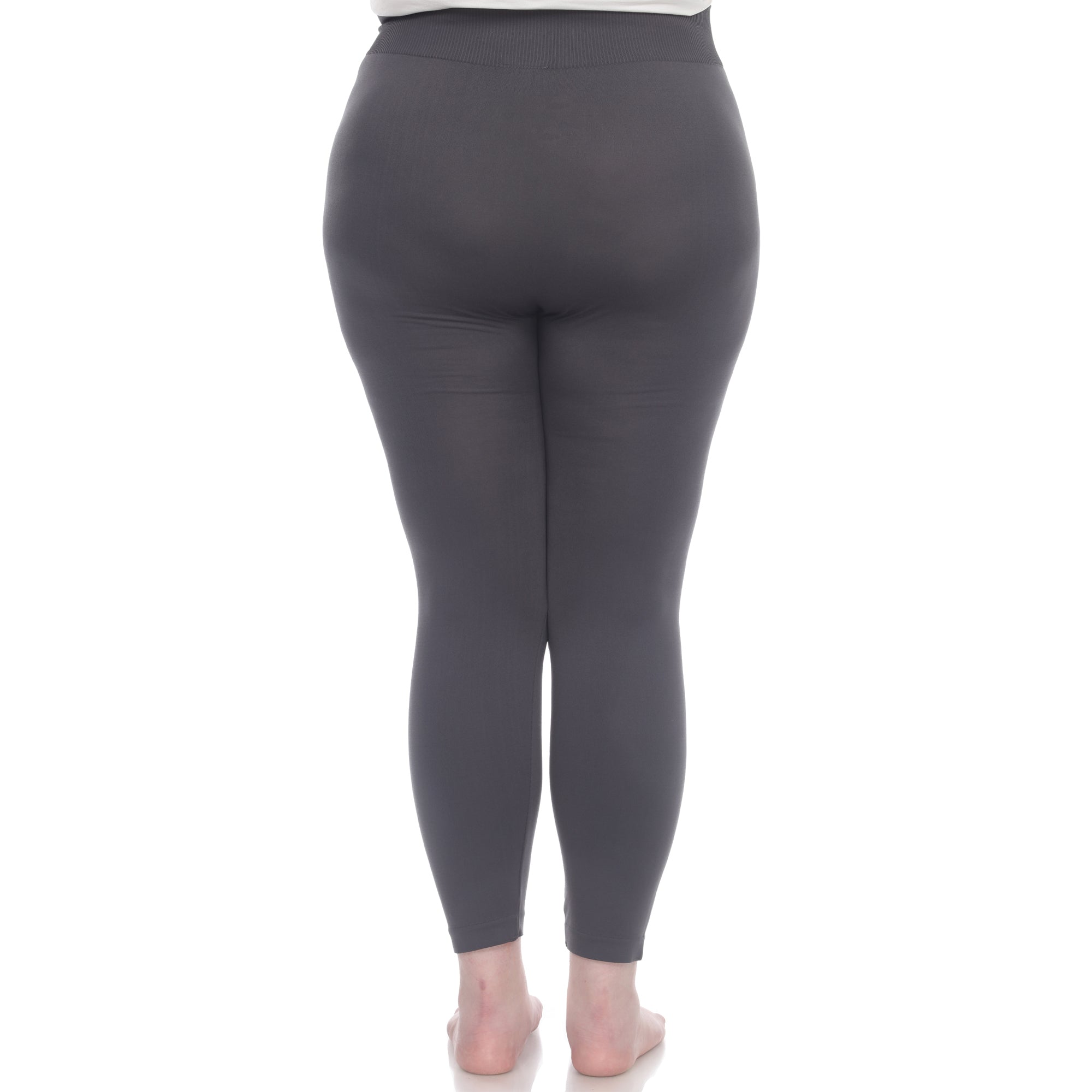  White Mark Women's Plus Size Super-Stretch Solid Leggings - one size - Bonton