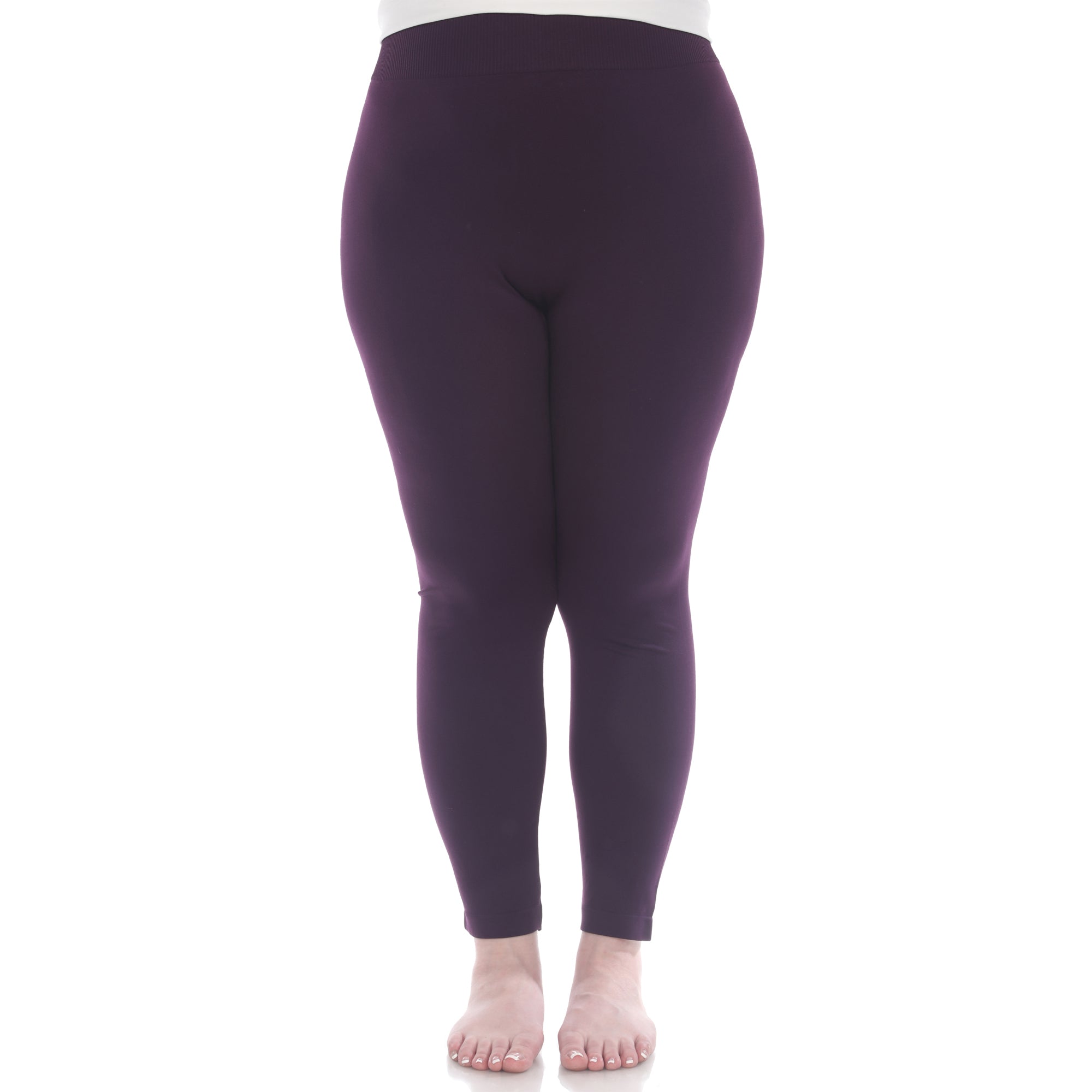  White Mark Women's Plus Size Super-Stretch Solid Leggings - one size - Bonton