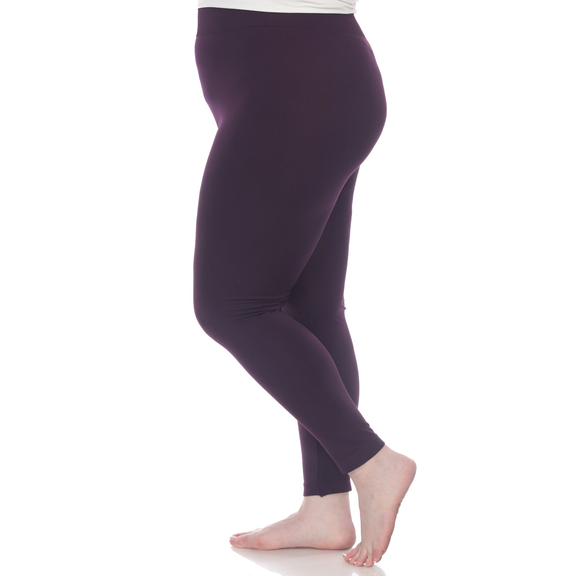  White Mark Women's Plus Size Super-Stretch Solid Leggings - one size - Bonton