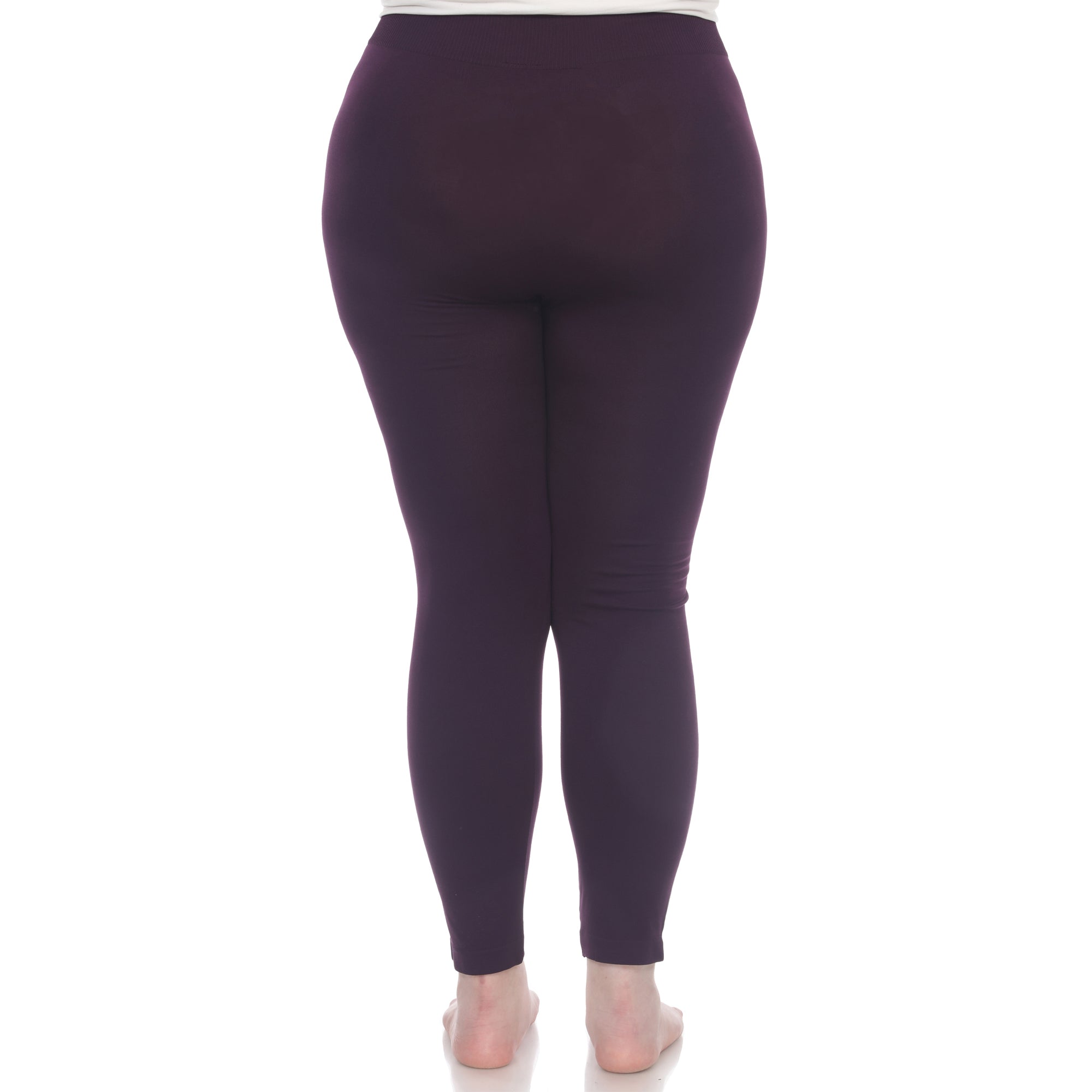  White Mark Women's Plus Size Super-Stretch Solid Leggings - one size - Bonton