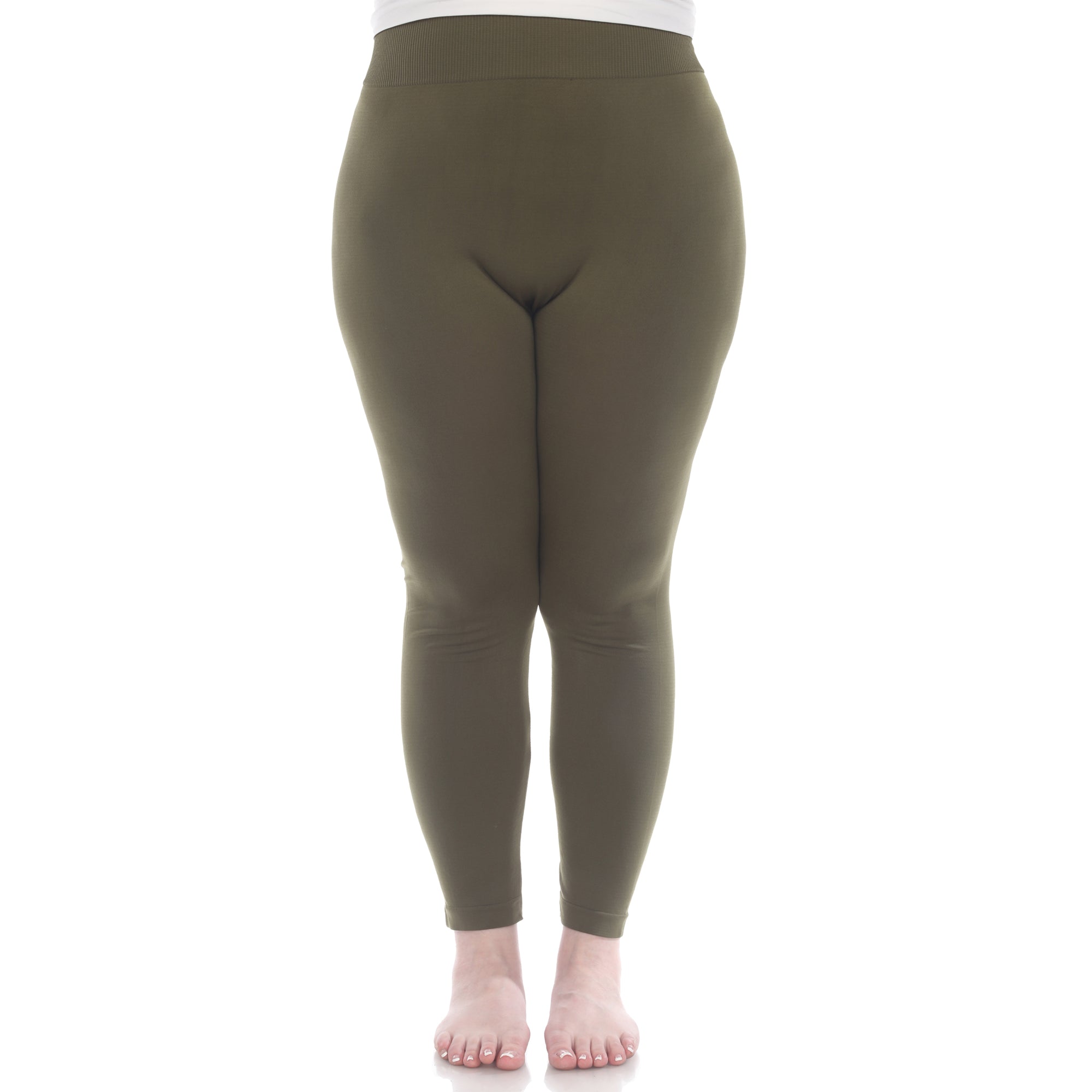  White Mark Women's Plus Size Super-Stretch Solid Leggings - one size - Bonton