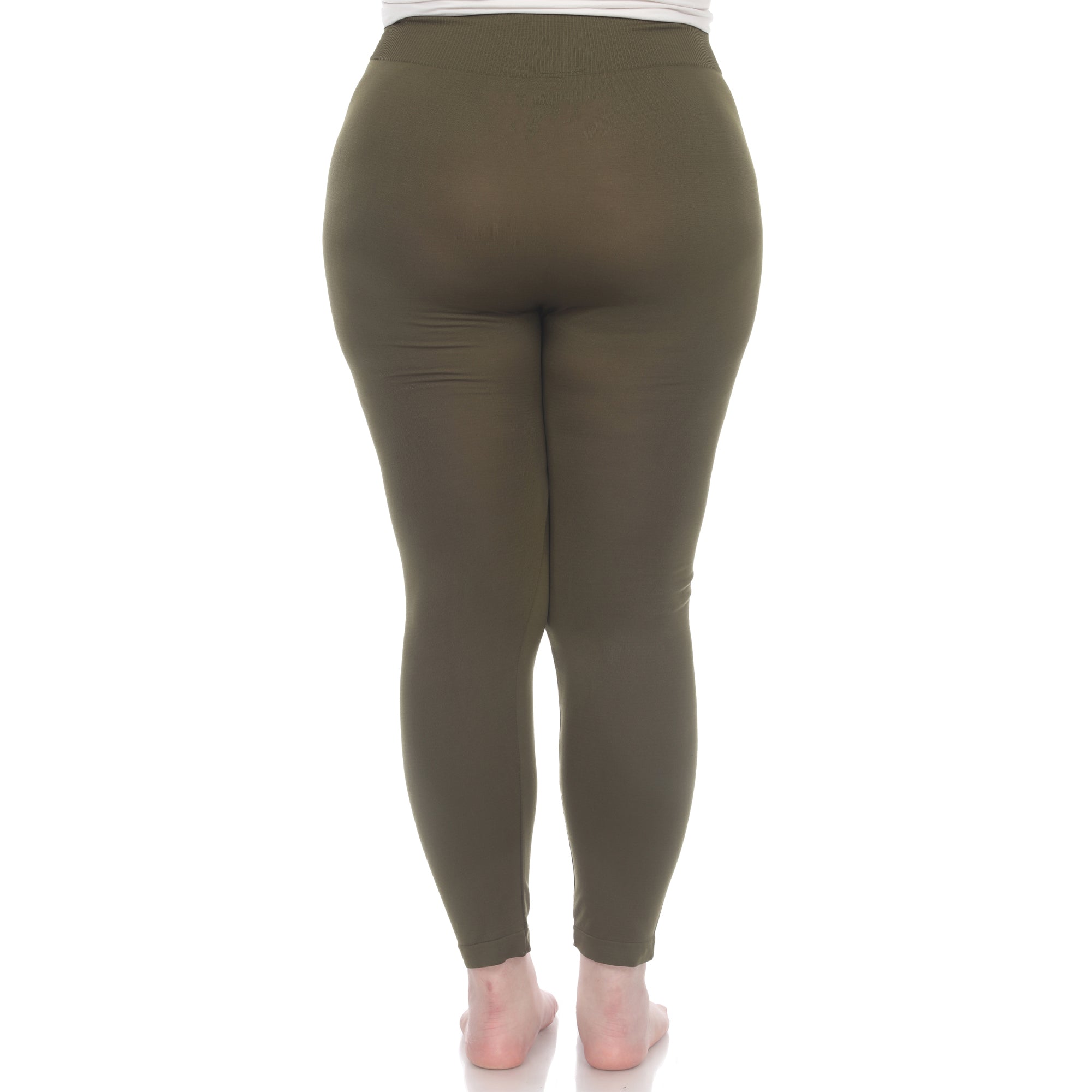  White Mark Women's Plus Size Super-Stretch Solid Leggings - one size - Bonton