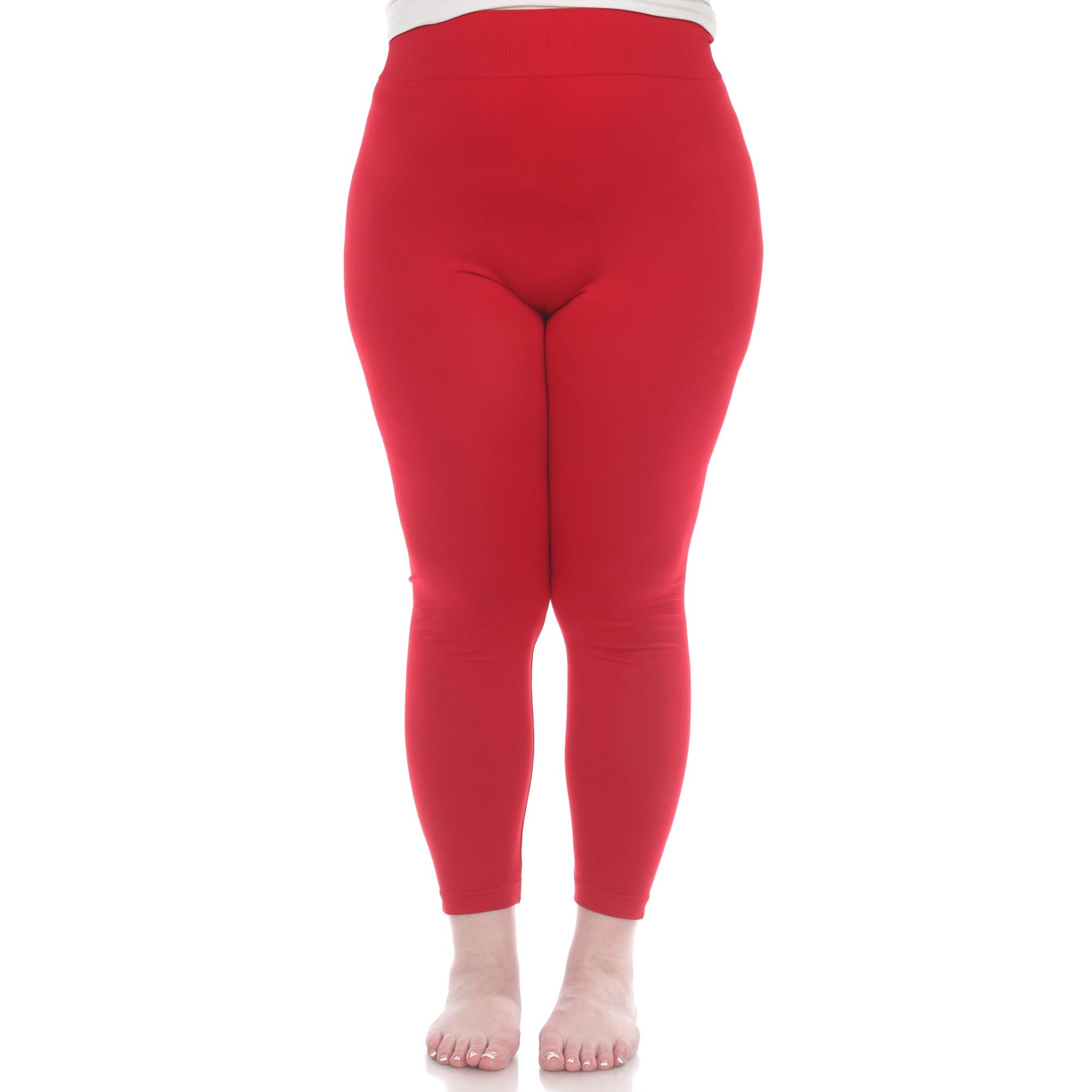  White Mark Women's Plus Size Super-Stretch Solid Leggings - one size - Bonton