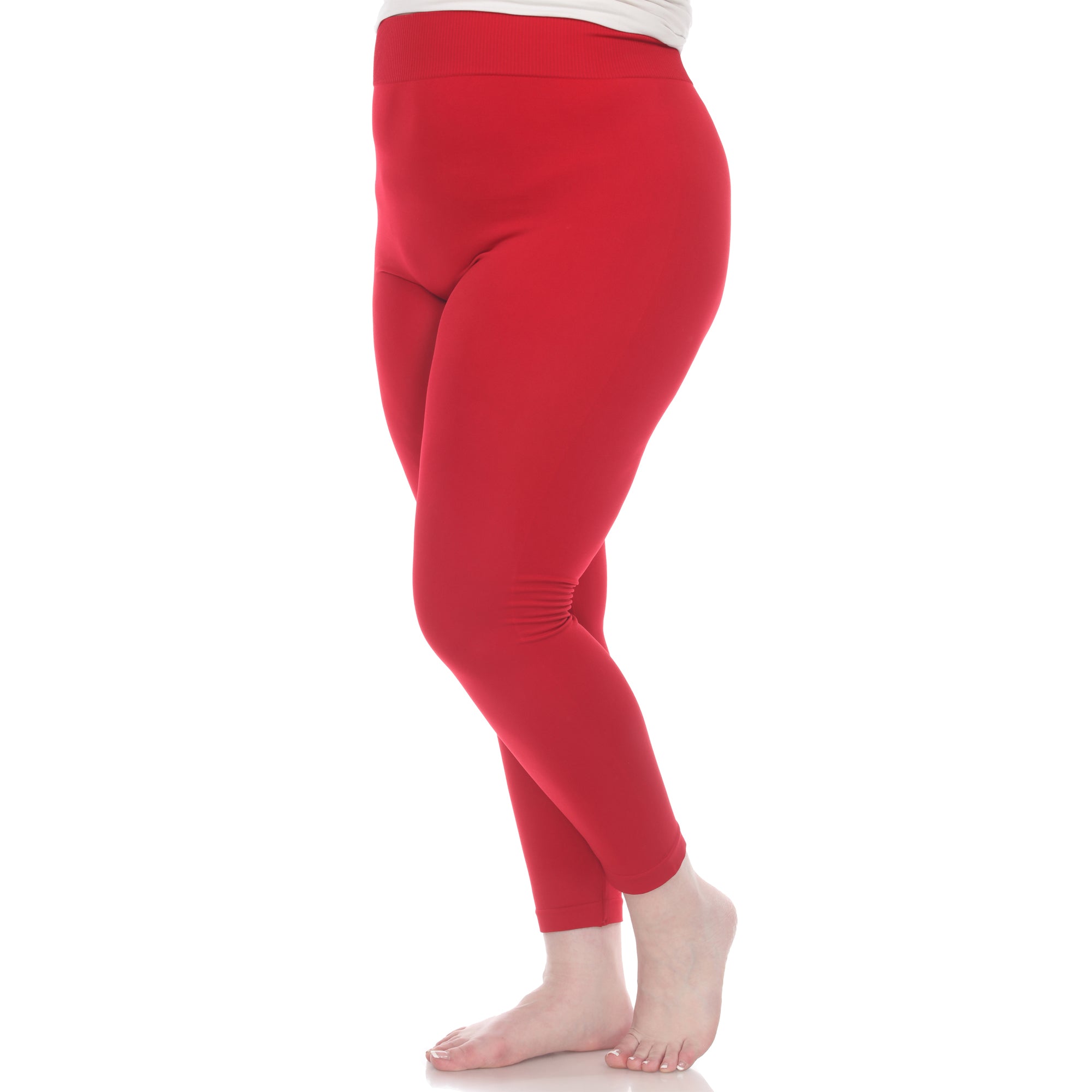  White Mark Women's Plus Size Super-Stretch Solid Leggings - one size - Bonton