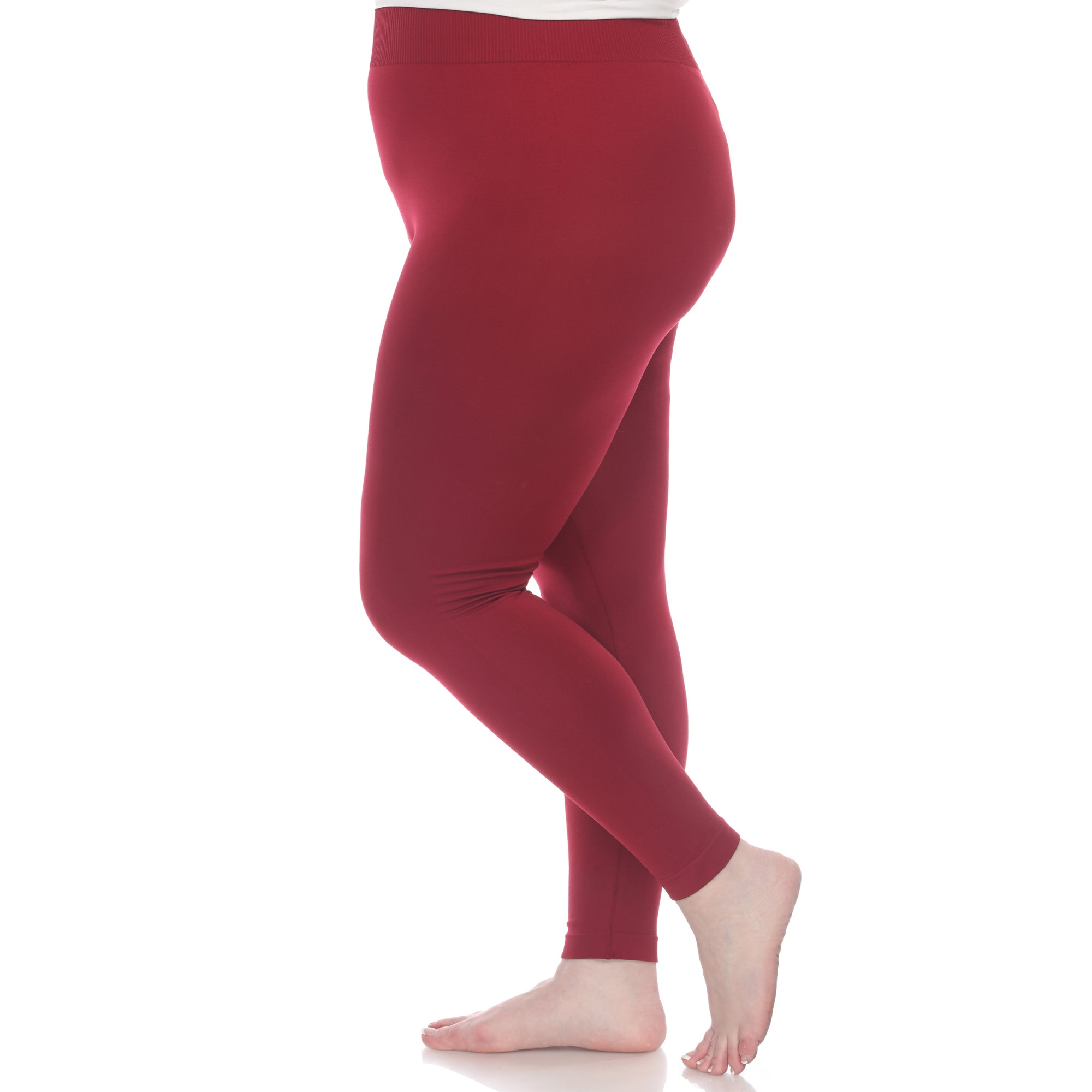  White Mark Women's Plus Size Super-Stretch Solid Leggings - one size - Bonton