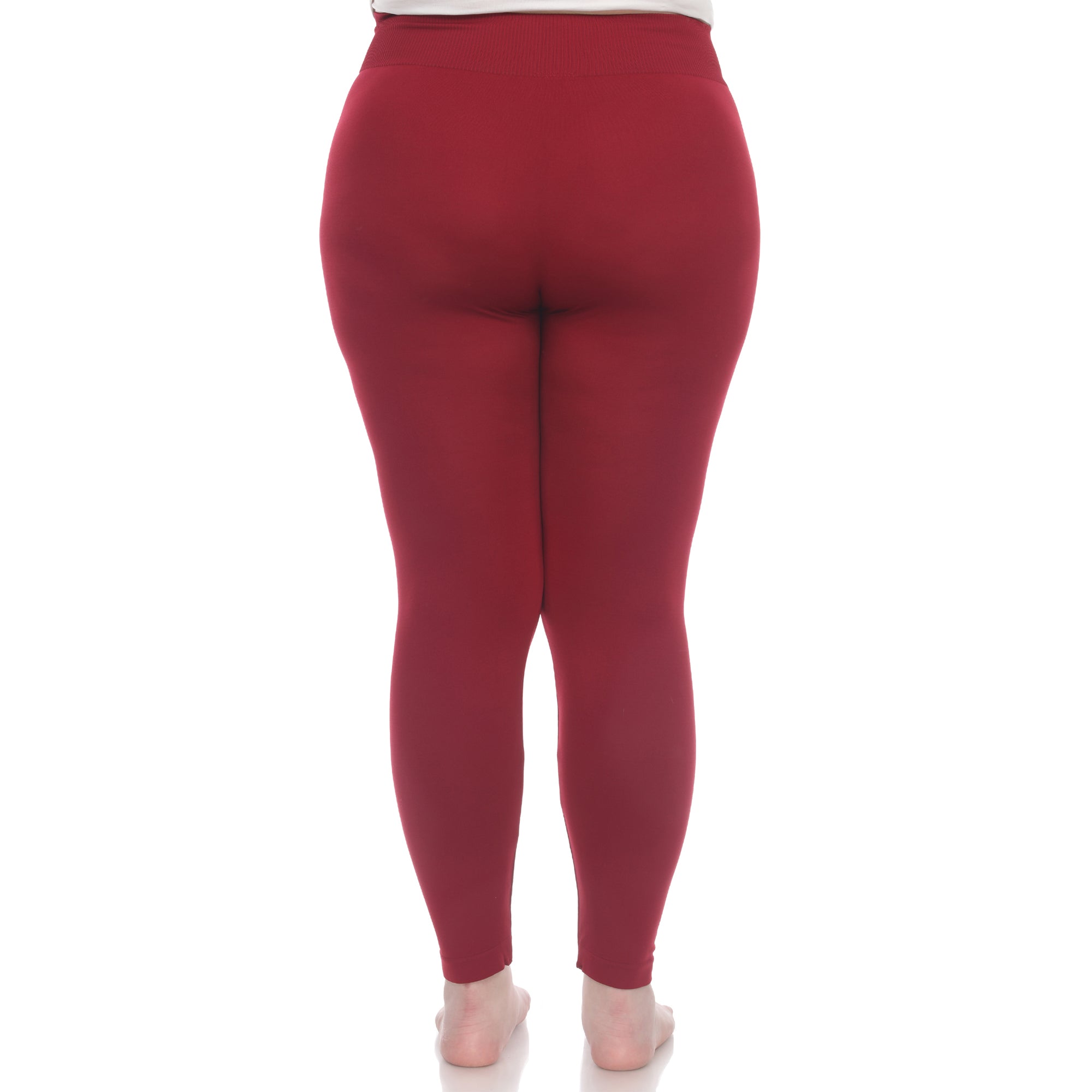  White Mark Women's Plus Size Super-Stretch Solid Leggings - one size - Bonton