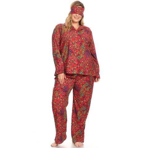 Plus Size Three-Piece Pajama Set