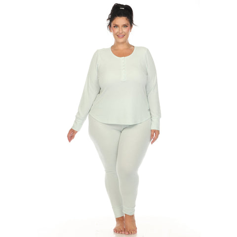 Plus Size Waffle Pajama Set